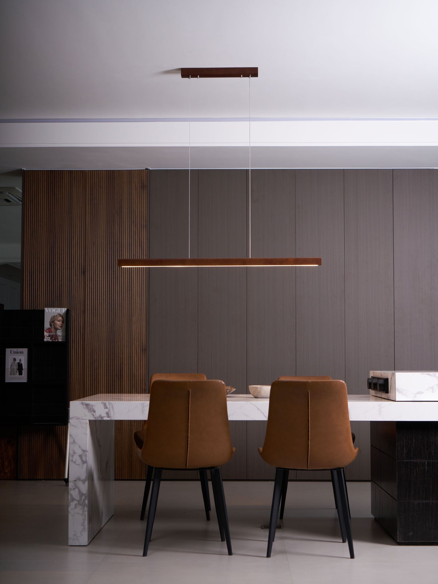 Elowen Linear Minimalist Wood Pendant Light - Letslighting