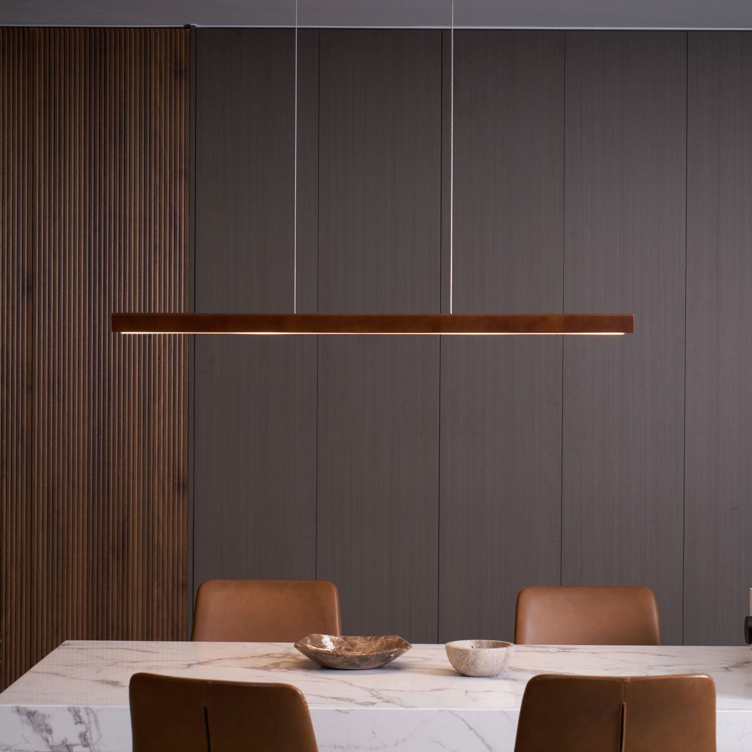 Elowen Linear Minimalist Wood Pendant Light - Letslighting