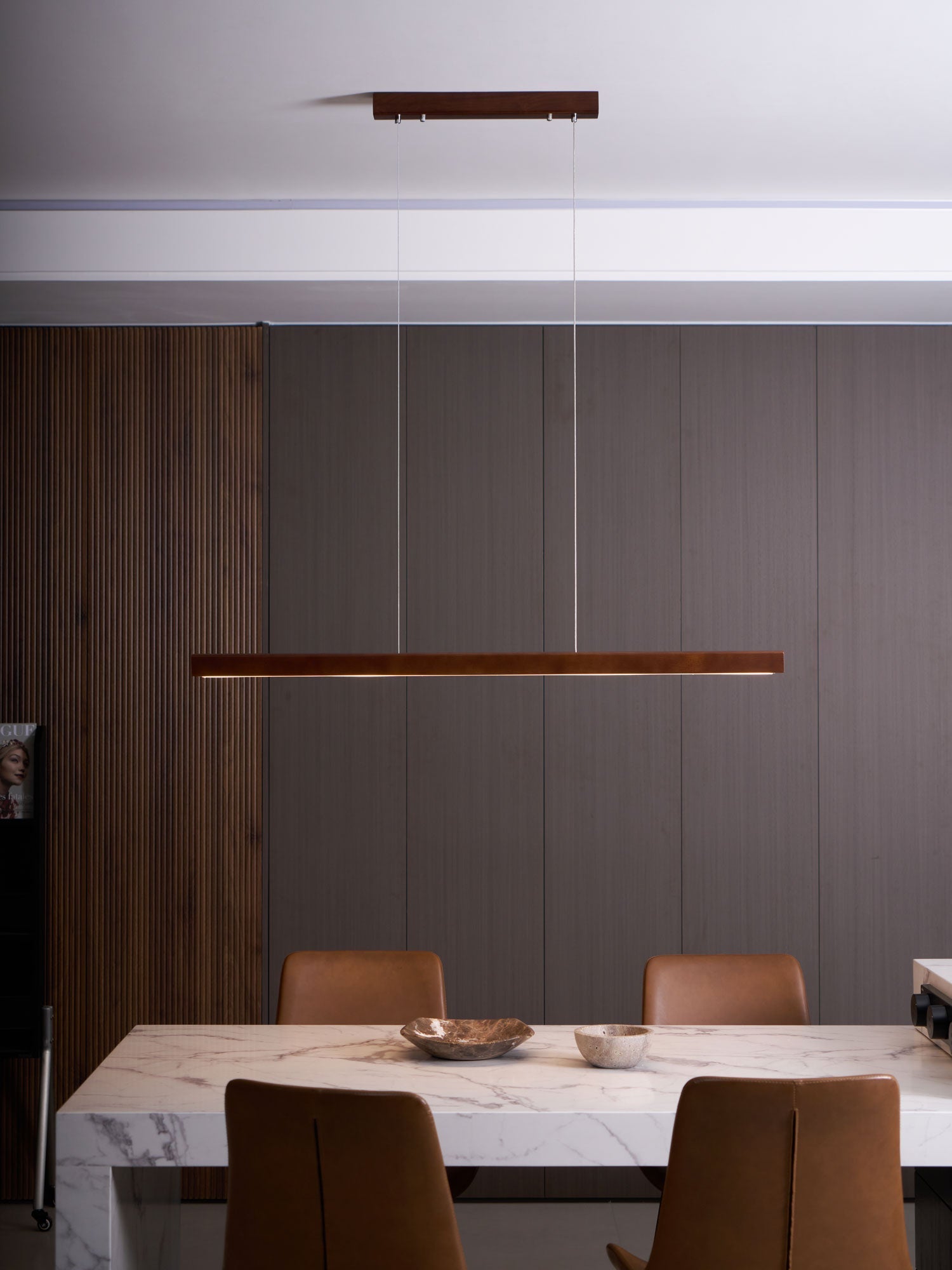 Elowen Linear Minimalist Wood Pendant Light - Letslighting