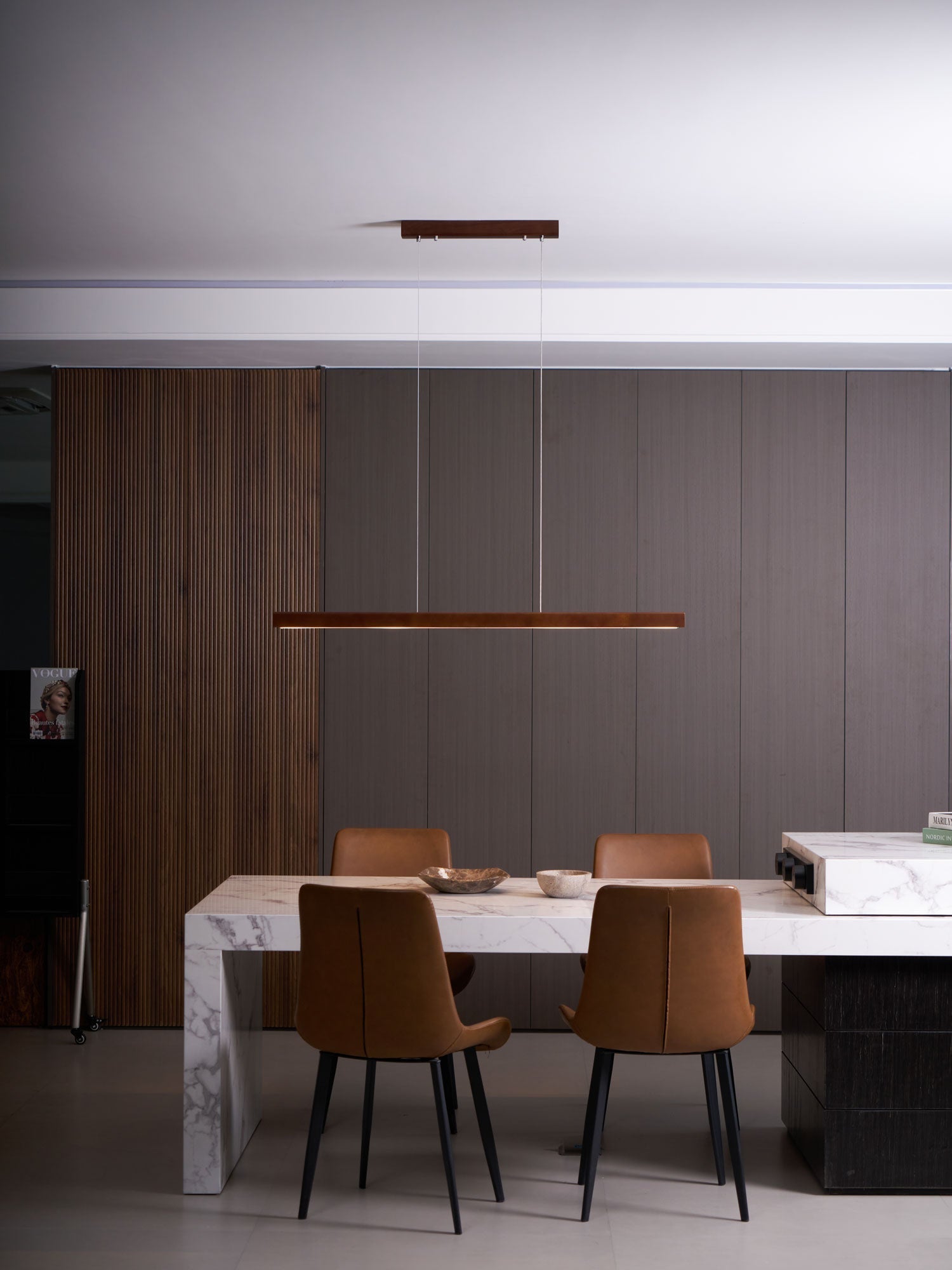 Elowen Linear Minimalist Wood Pendant Light - Letslighting