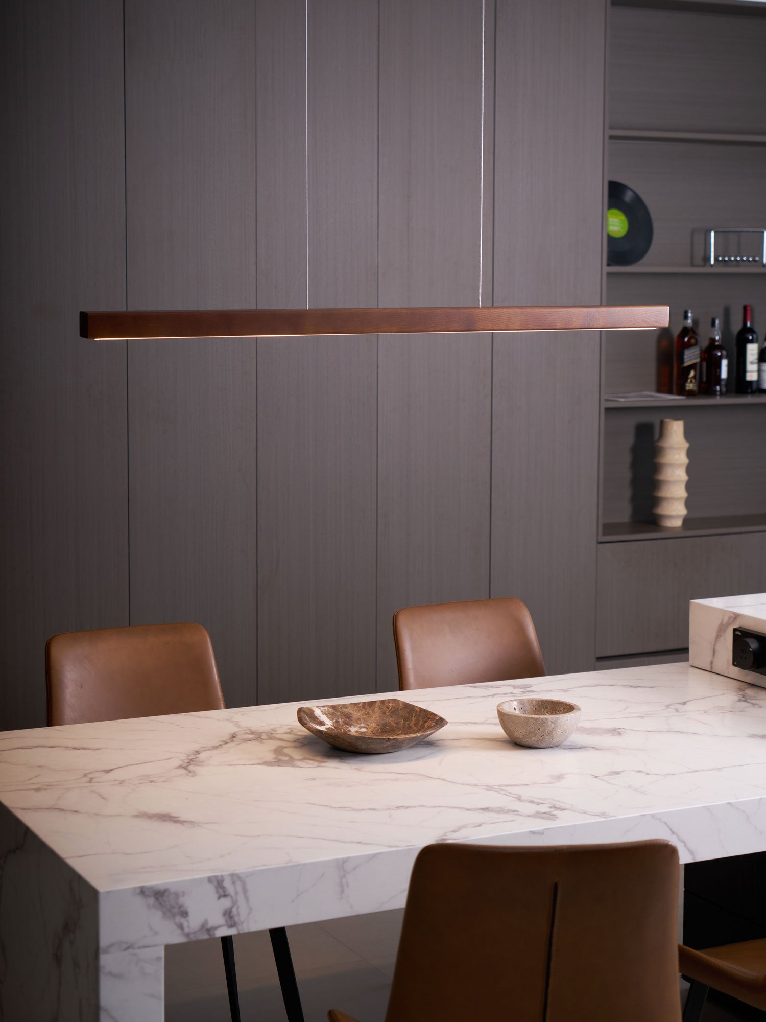 Elowen Linear Minimalist Wood Pendant Light - Letslighting