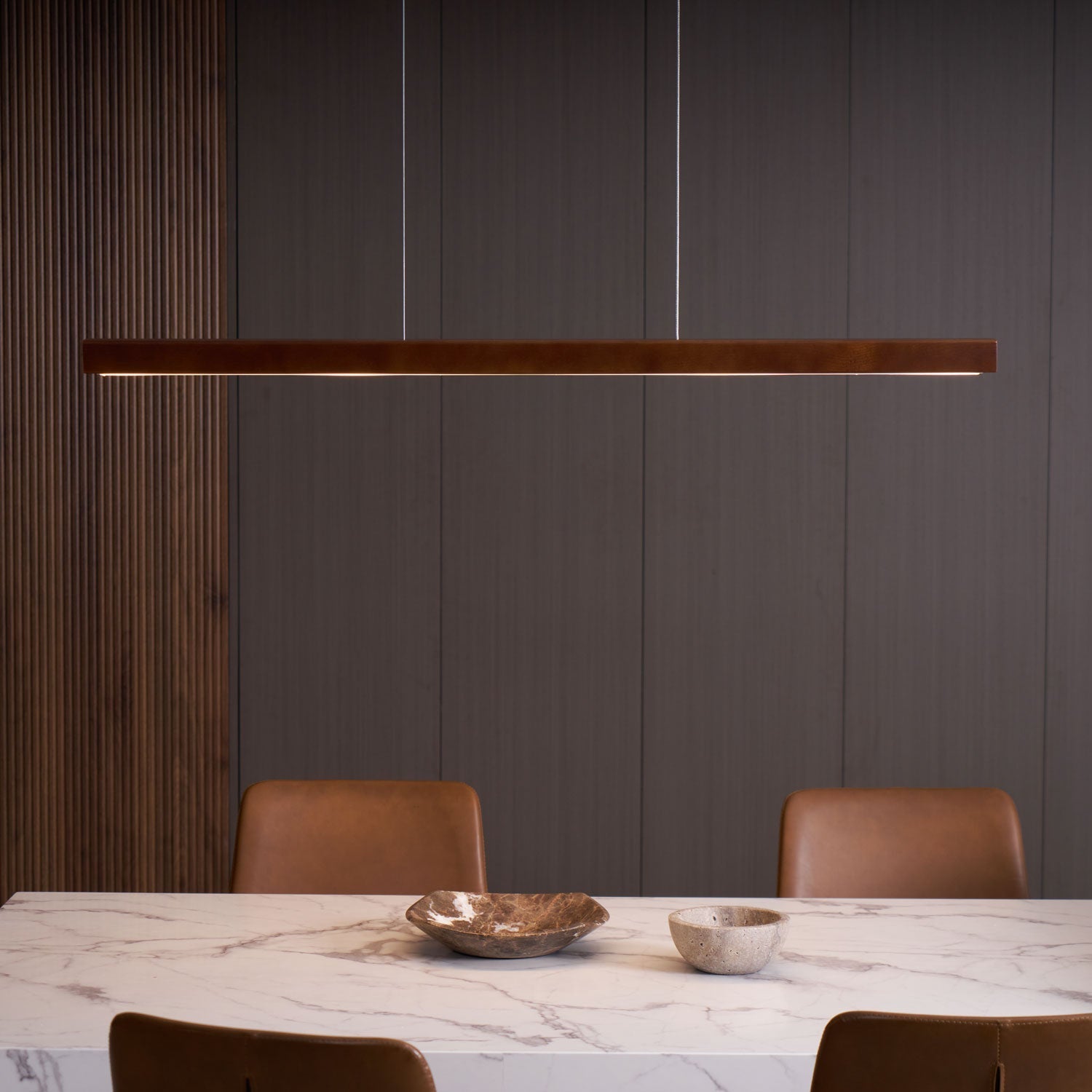 Elowen Linear Minimalist Wood Pendant Light - Letslighting