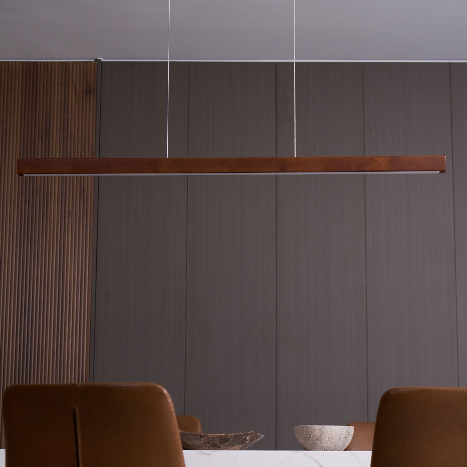 Elowen Linear Minimalist Wood Pendant Light - Letslighting