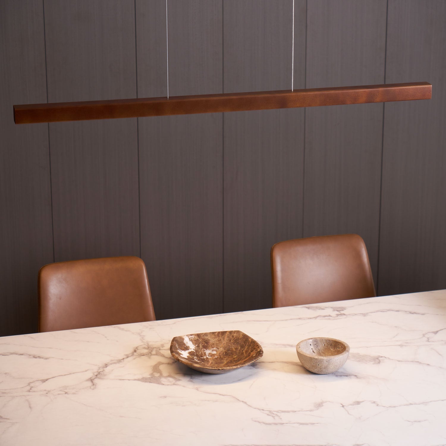 Elowen Linear Minimalist Wood Pendant Light - Letslighting