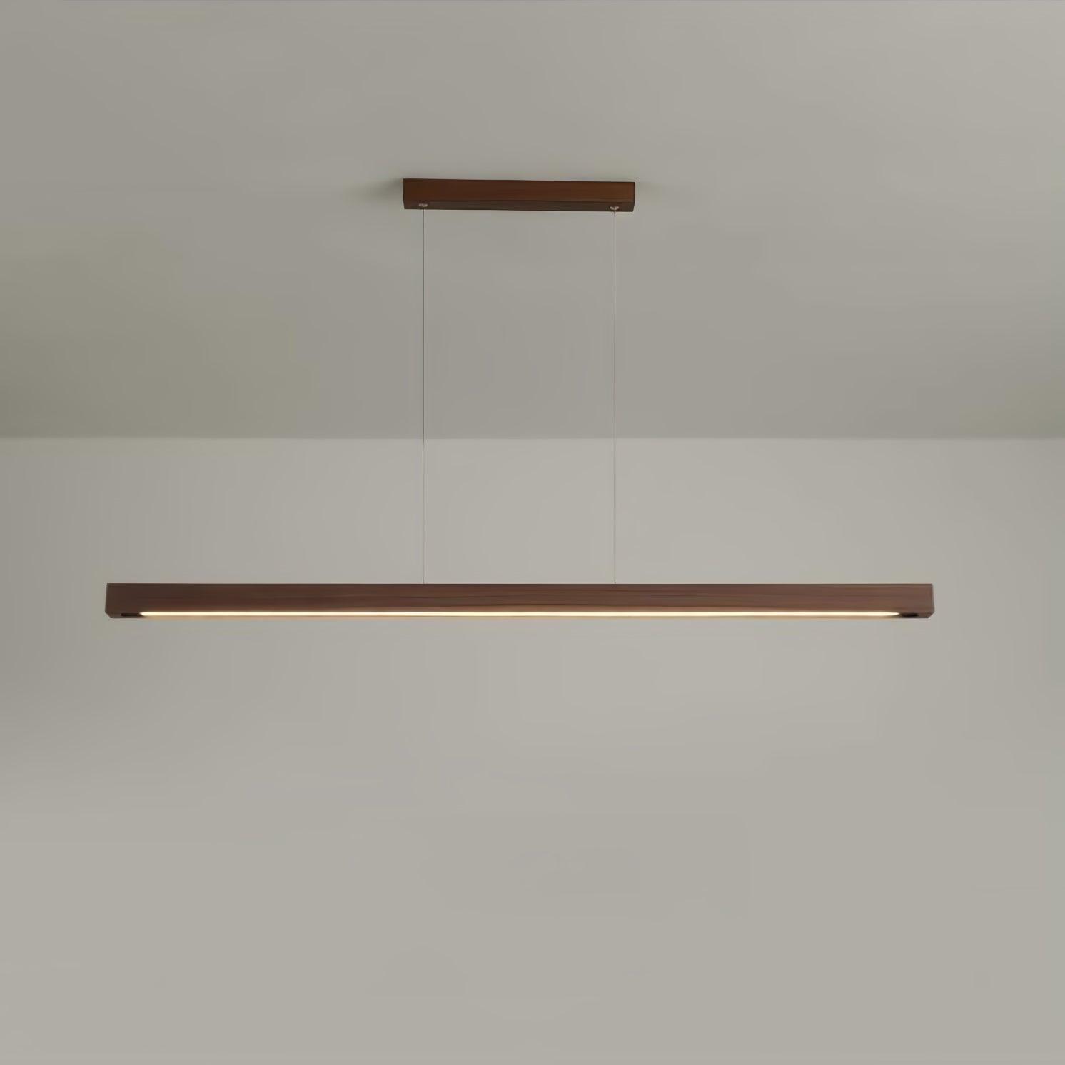 Muto Designer Linear Rod Shaped Pendant Light, Wood