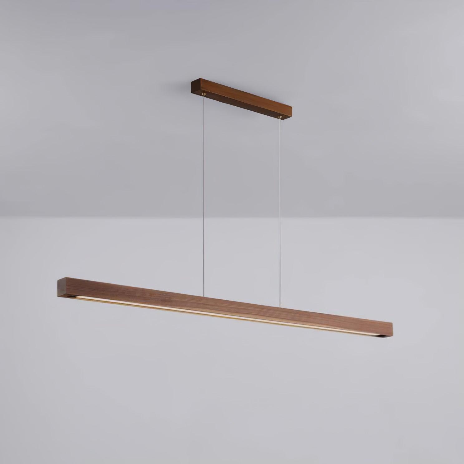 Muto Designer Linear Rod Shaped Pendant Light, Wood