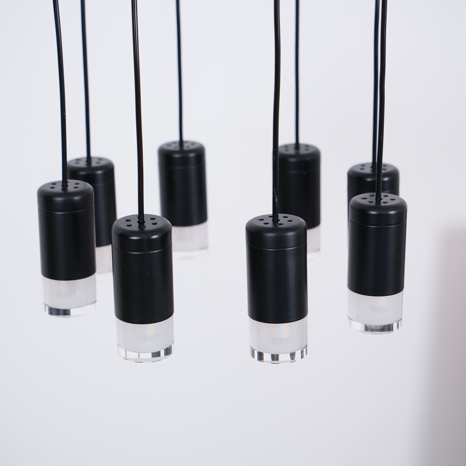 Lustra Chandelier Lines Black Wireframe LED - Letslighting