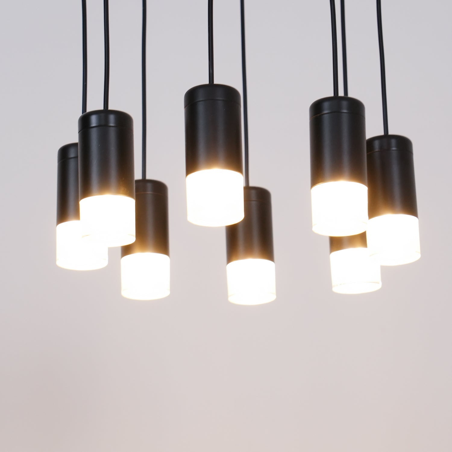 Lustra Chandelier Lines Black Wireframe LED - Letslighting