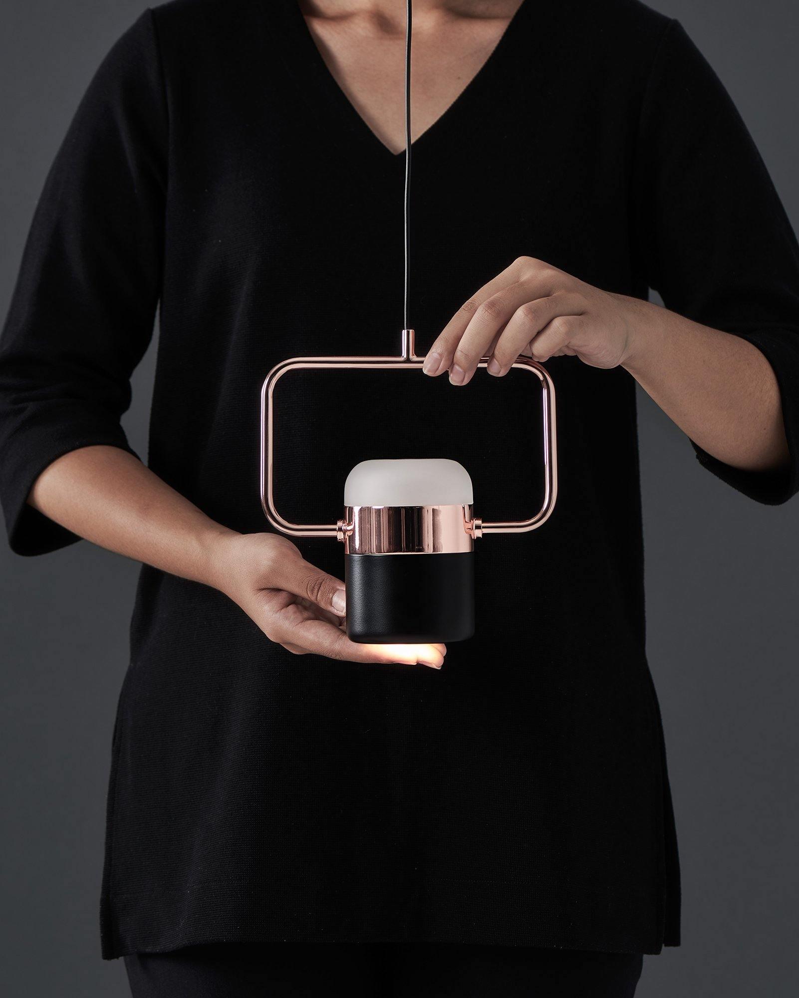 Solara Pendant Lamp Adjustable Glass with Brass - Letslighting
