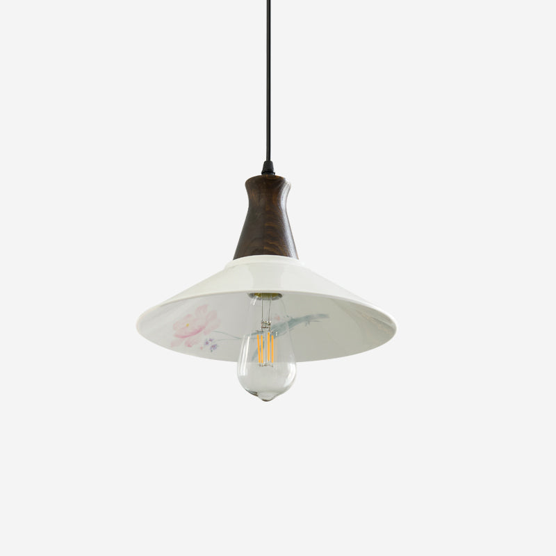 Linna Pendant Lamp Hand-Painted Floral Rustic - Letslighting