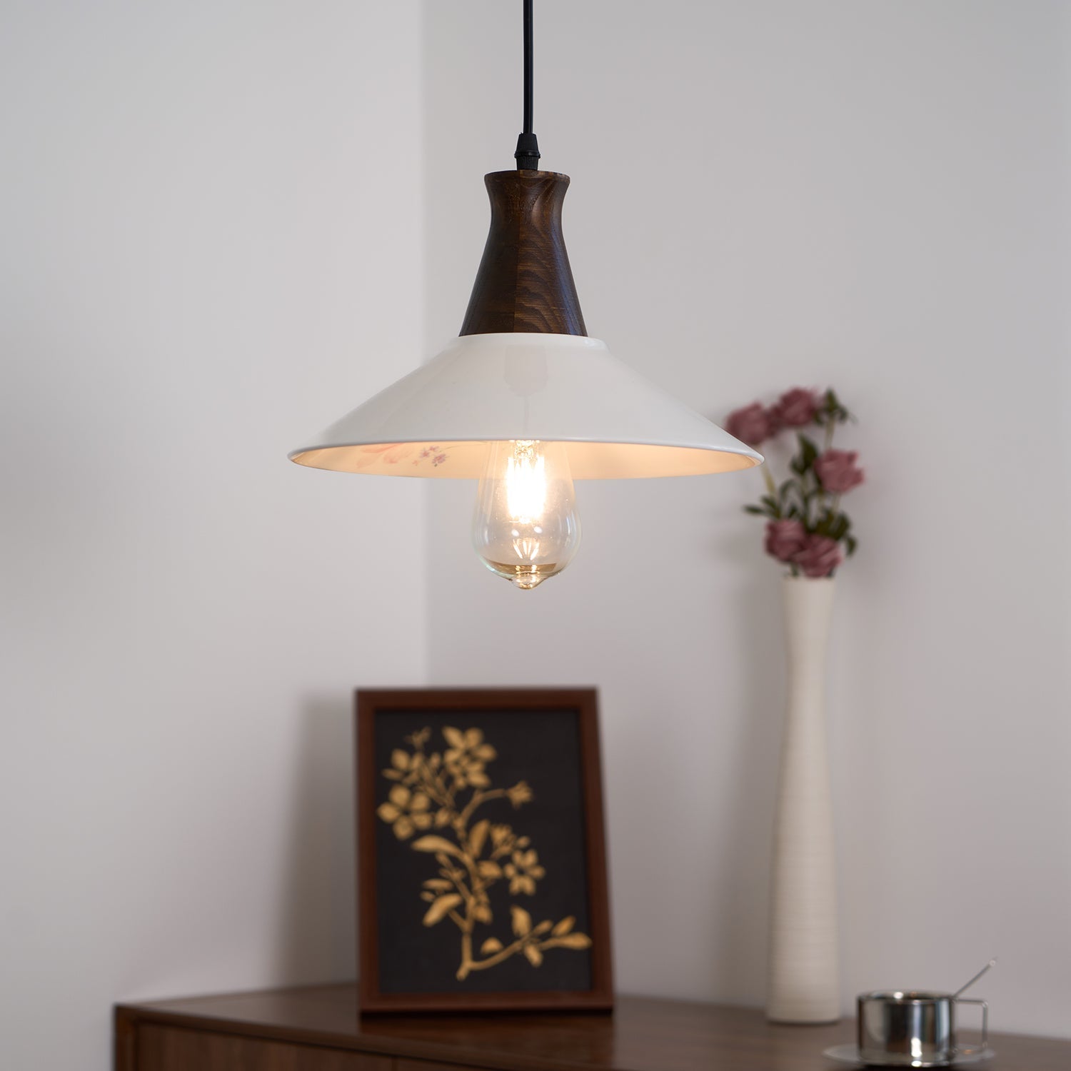 Linna Pendant Lamp Hand-Painted Floral Rustic - Letslighting