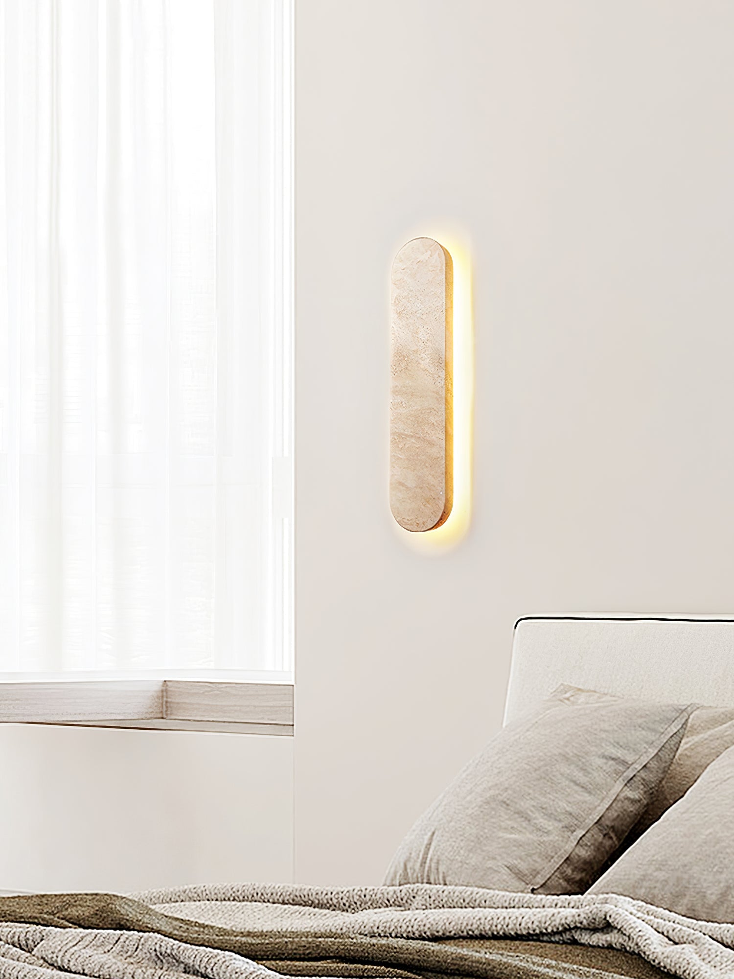 Lior Minimalist Travertine Wall Light