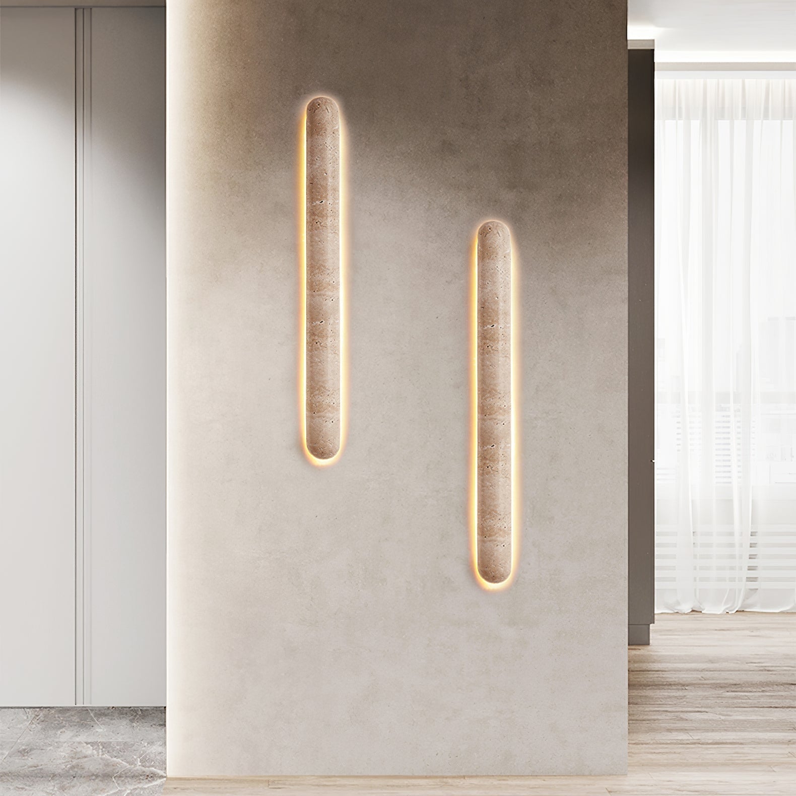 Liora Minimalist Travertine Wall Light