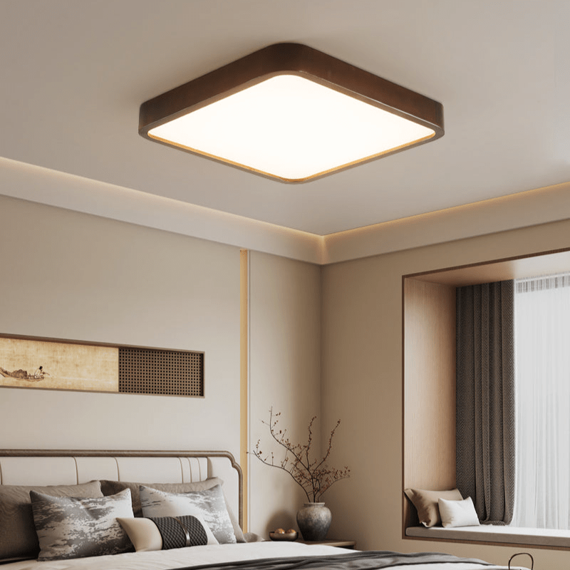 Vanoren Modern Minimalist Rectangular Wood Ceiling Light - Letslighting