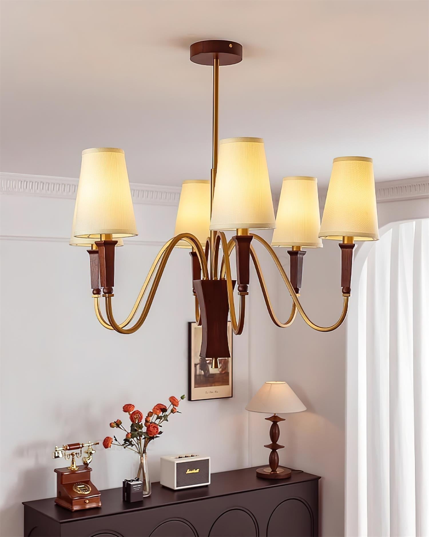 Gianna Chandelier Wave Gold Tapered - Letslighting