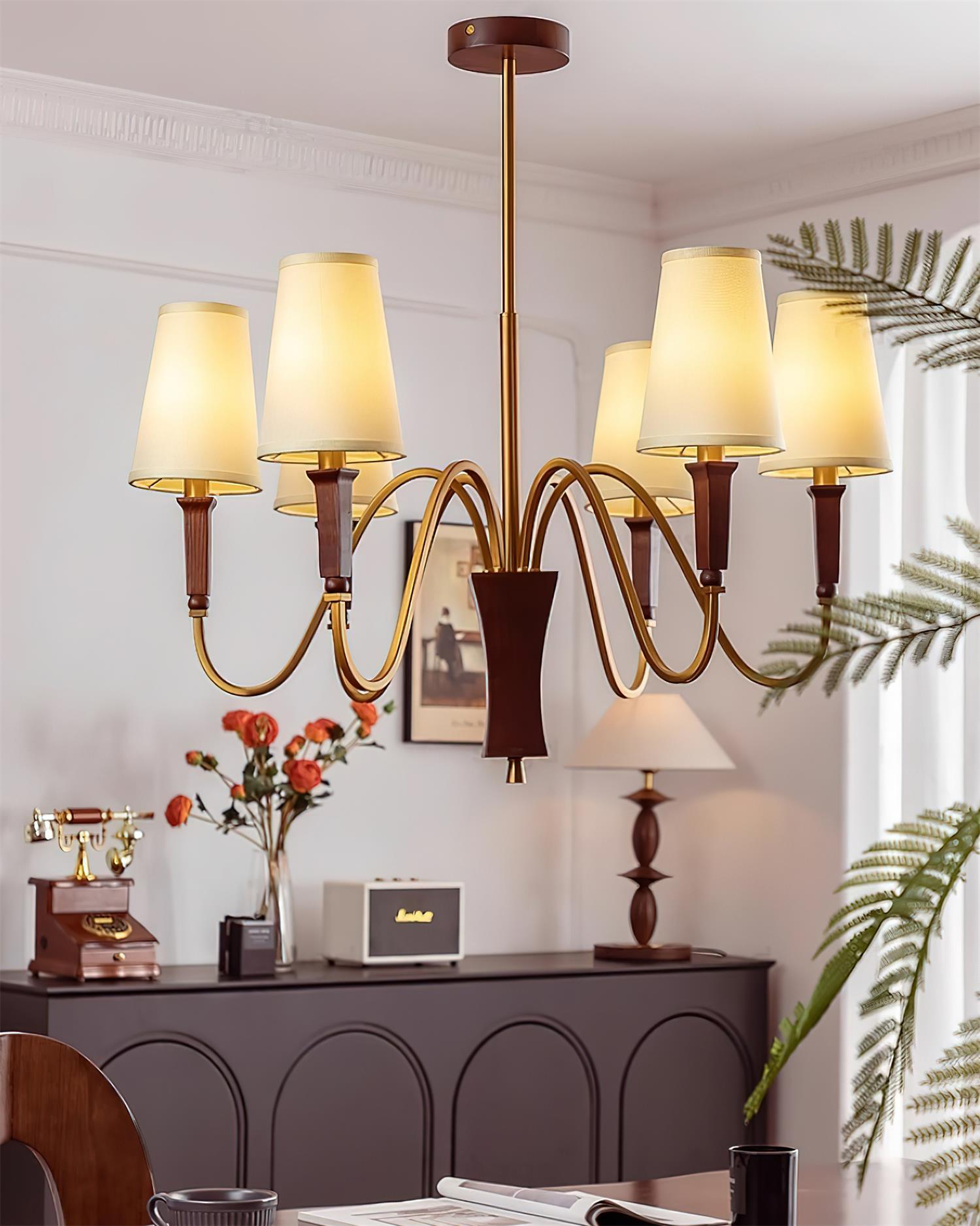 Gianna Chandelier Wave Gold Tapered - Letslighting