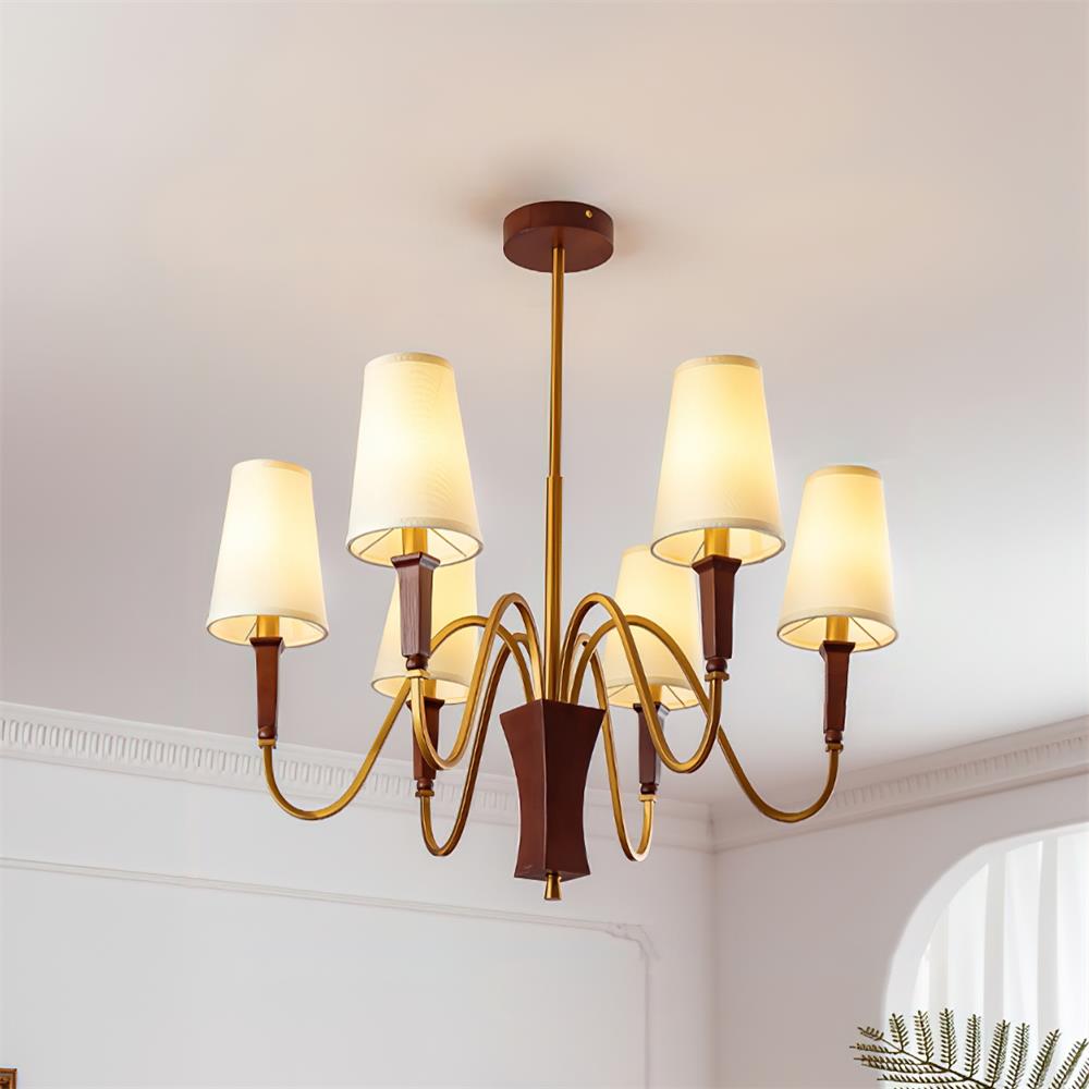 Gianna Chandelier Wave Gold Tapered - Letslighting
