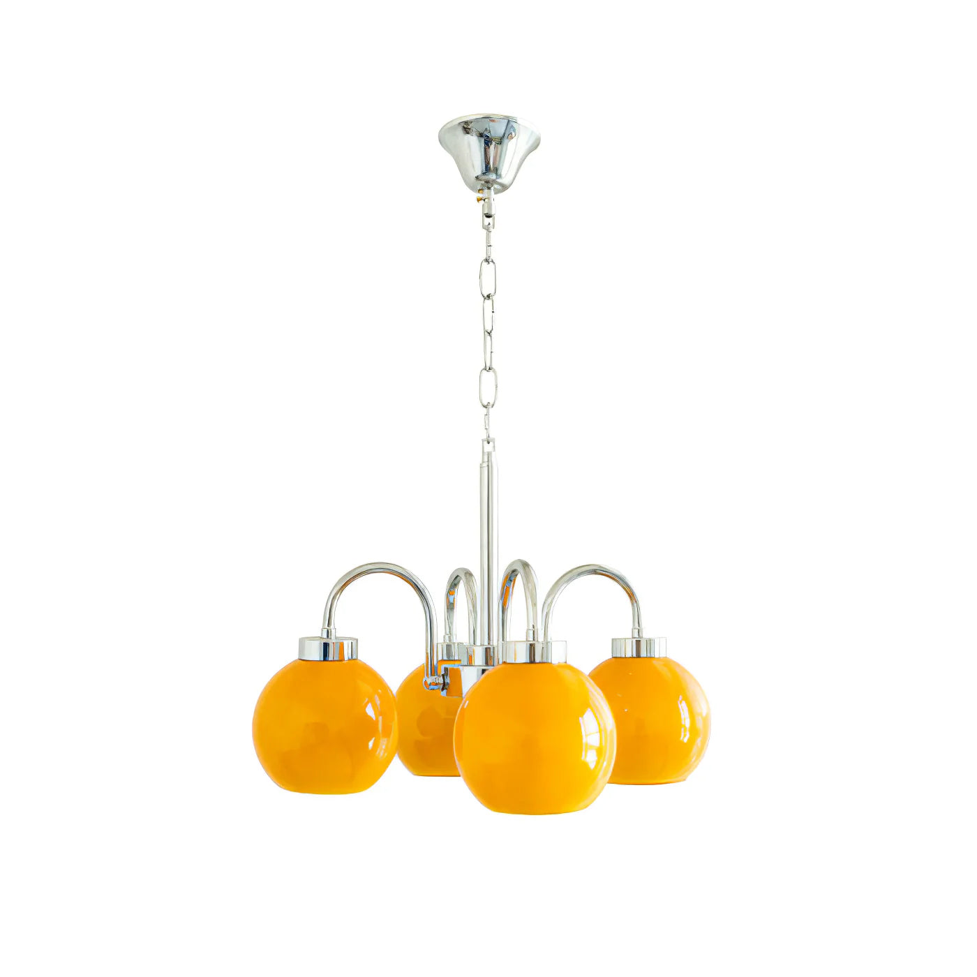 Lustra Chandelier Yellow Glass Globes - Letslighting