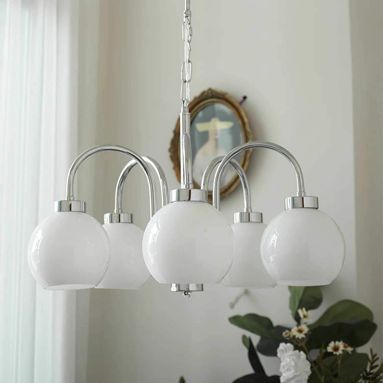 Lustra Chandelier Yellow Glass Globes - Letslighting