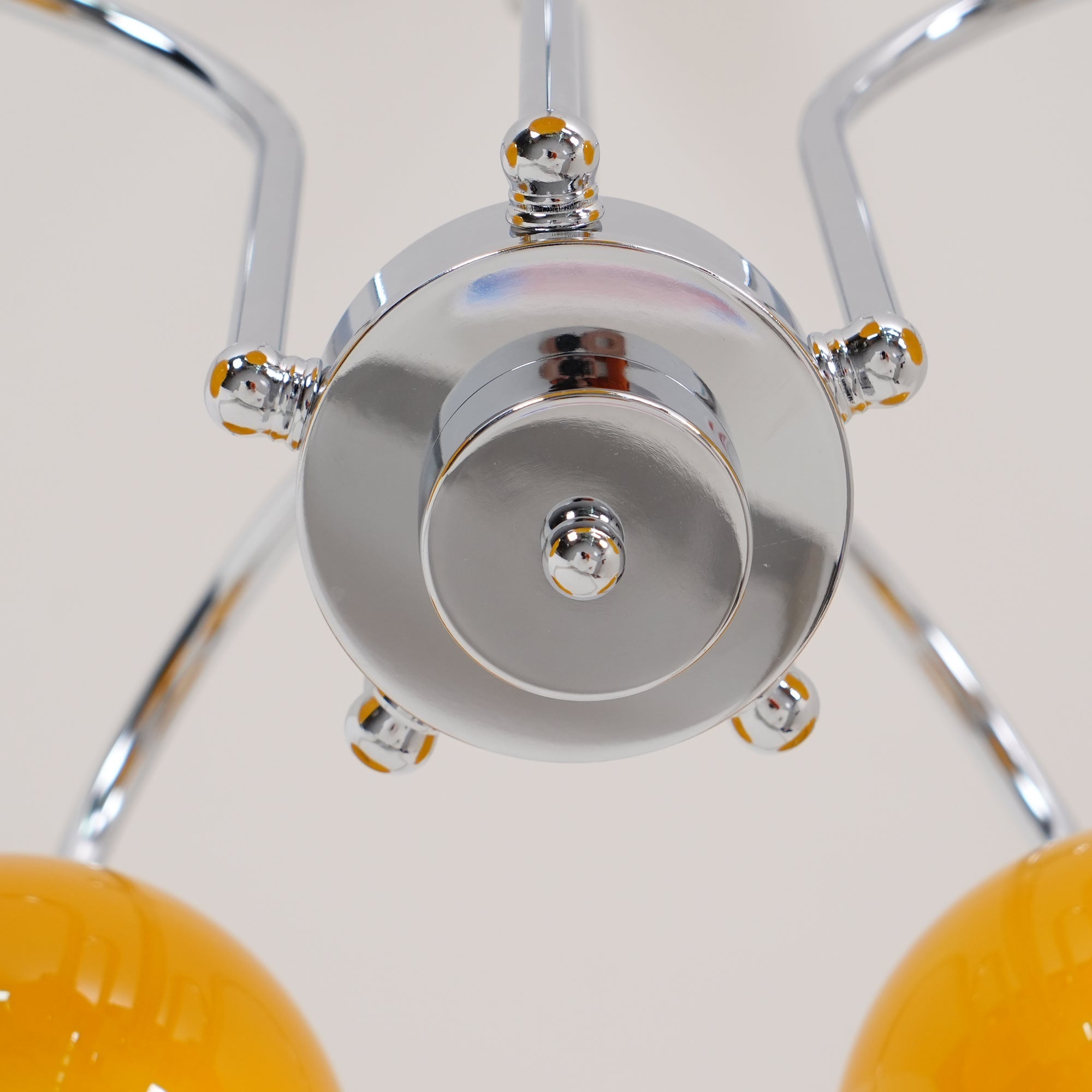 Lustra Chandelier Yellow Glass Globes - Letslighting