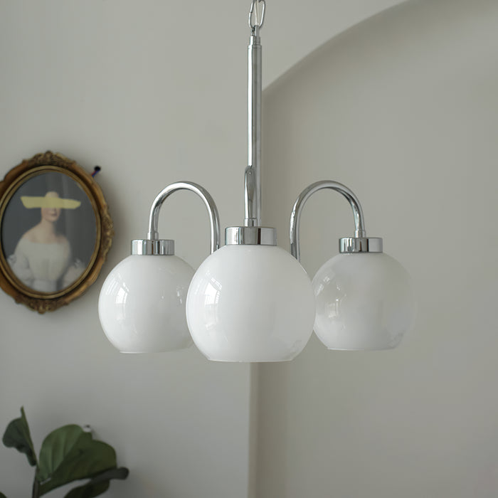 Lustra Chandelier Yellow Glass Globes - Letslighting