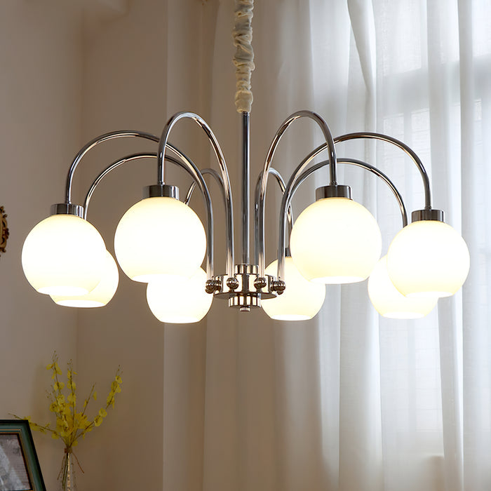 Lustra Chandelier Yellow Glass Globes - Letslighting