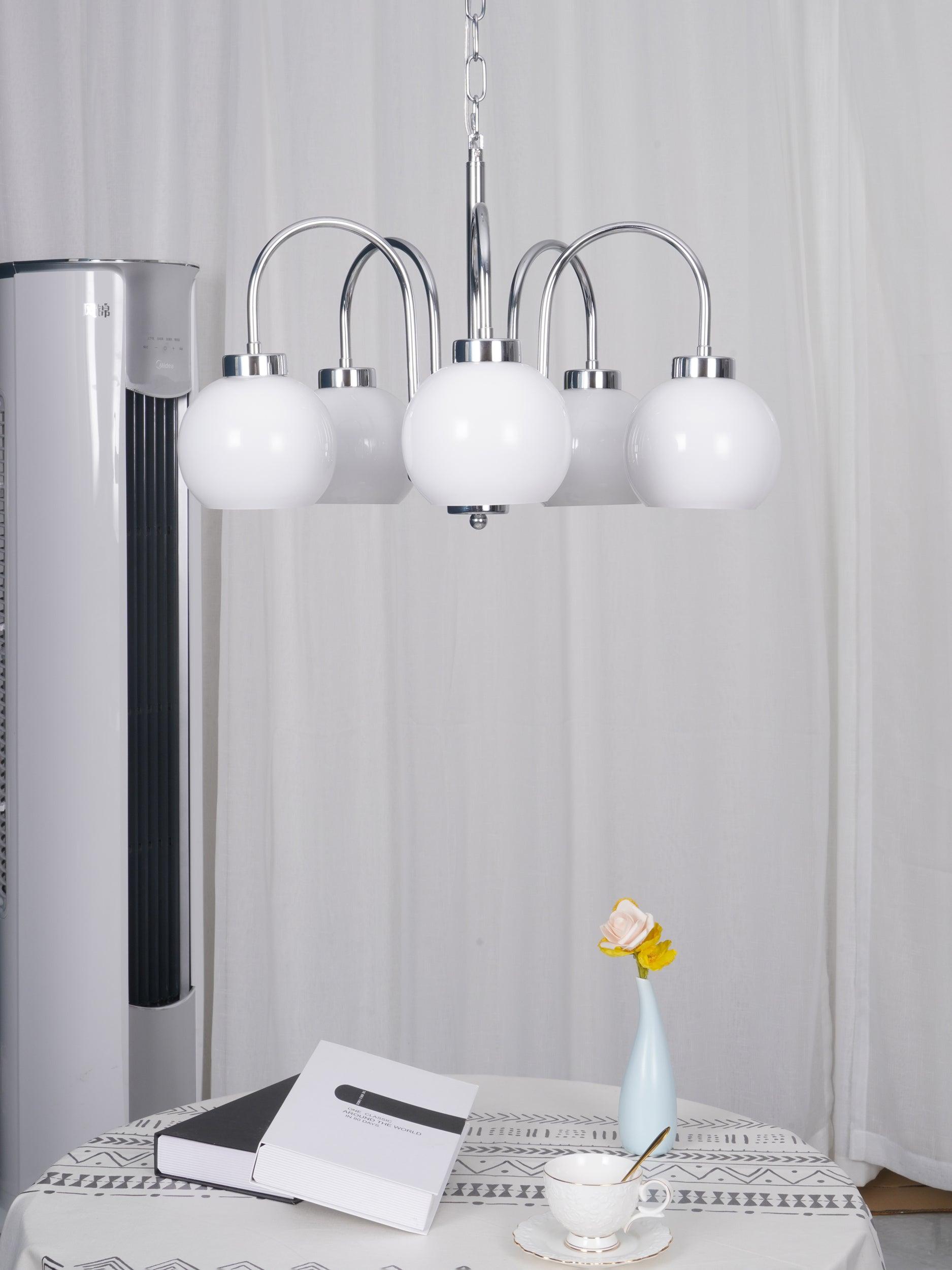 Lustra Chandelier Yellow Glass Globes - Letslighting