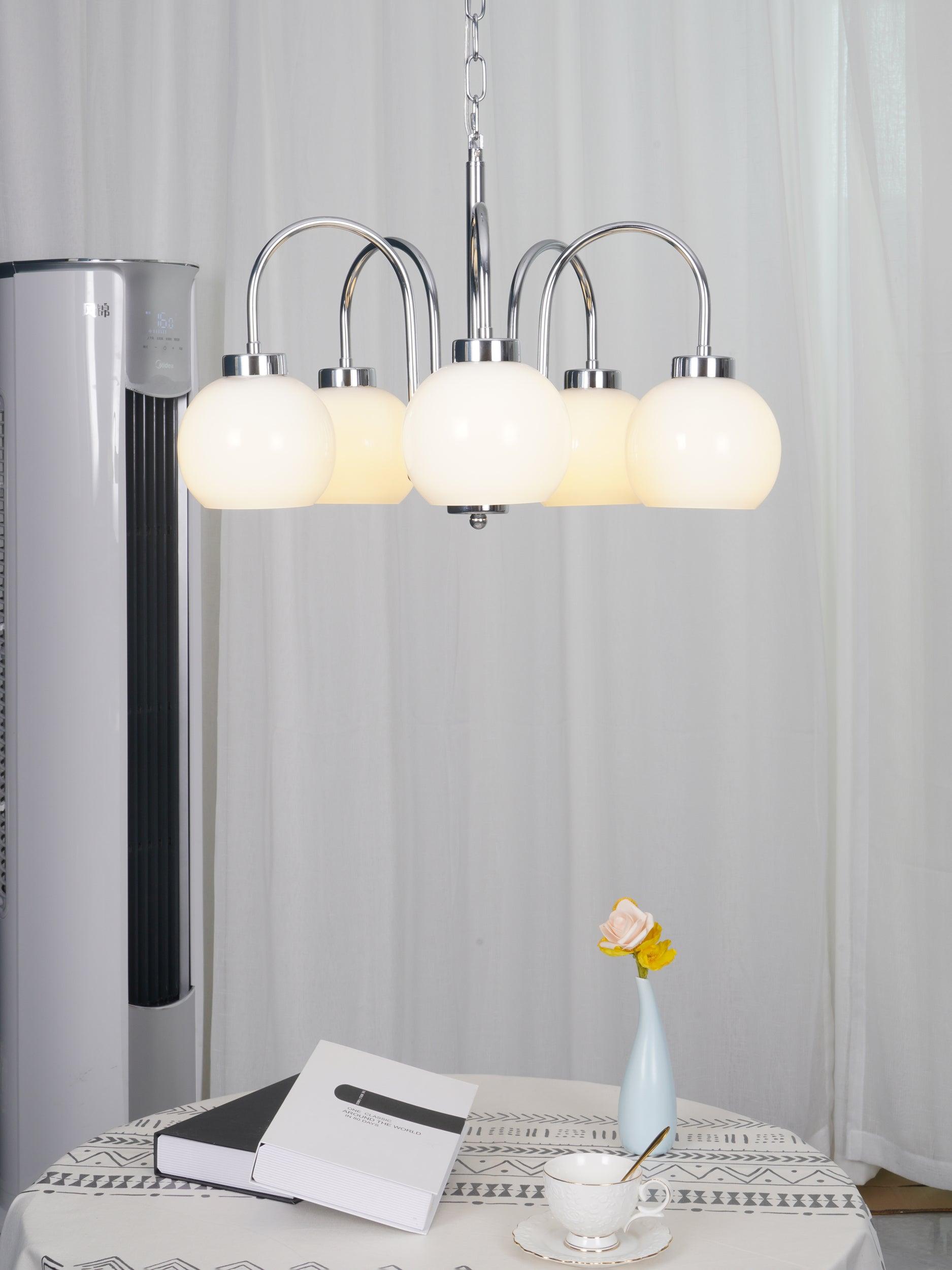Lustra Chandelier Yellow Glass Globes - Letslighting