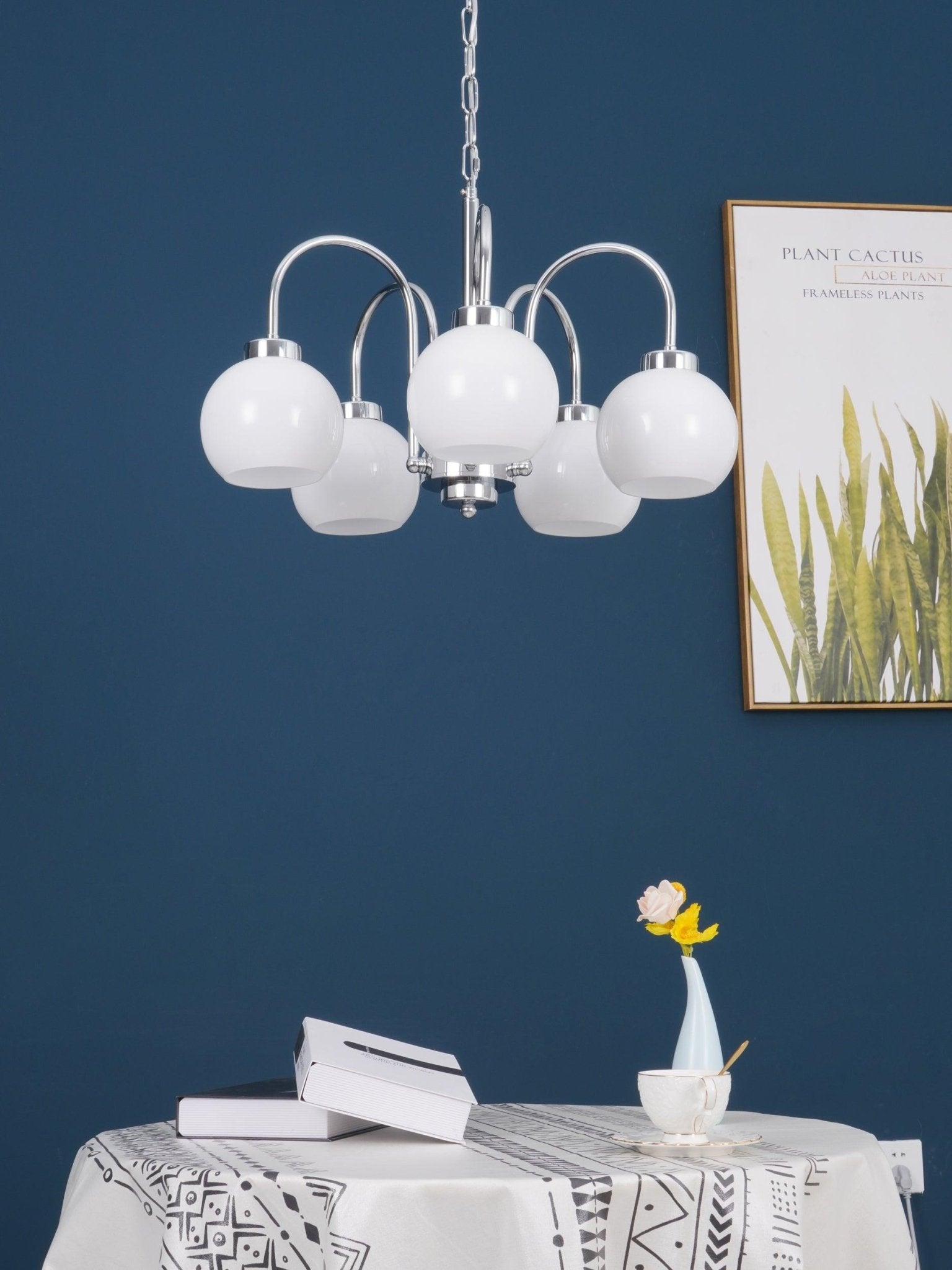 Lustra Chandelier Yellow Glass Globes - Letslighting