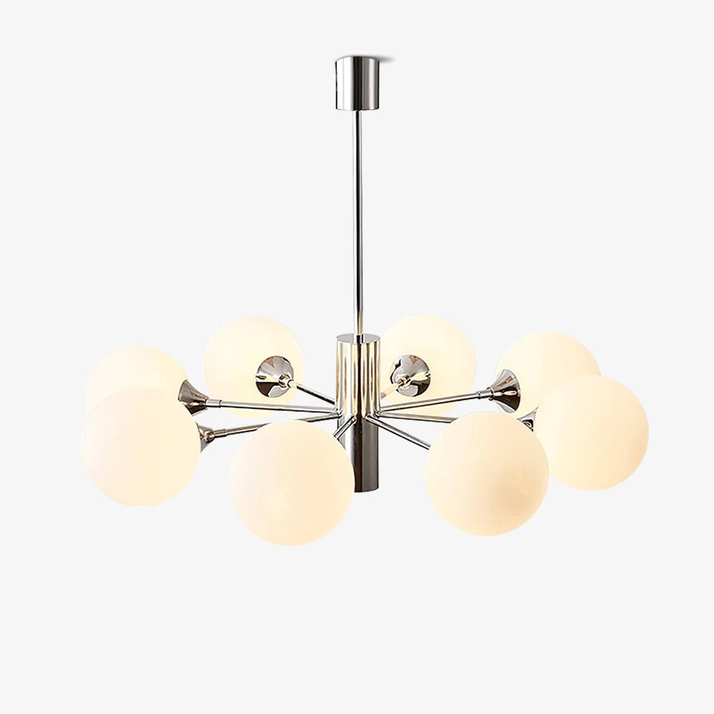 Lustra Chandelier Chrome Glass Globe - Letslighting