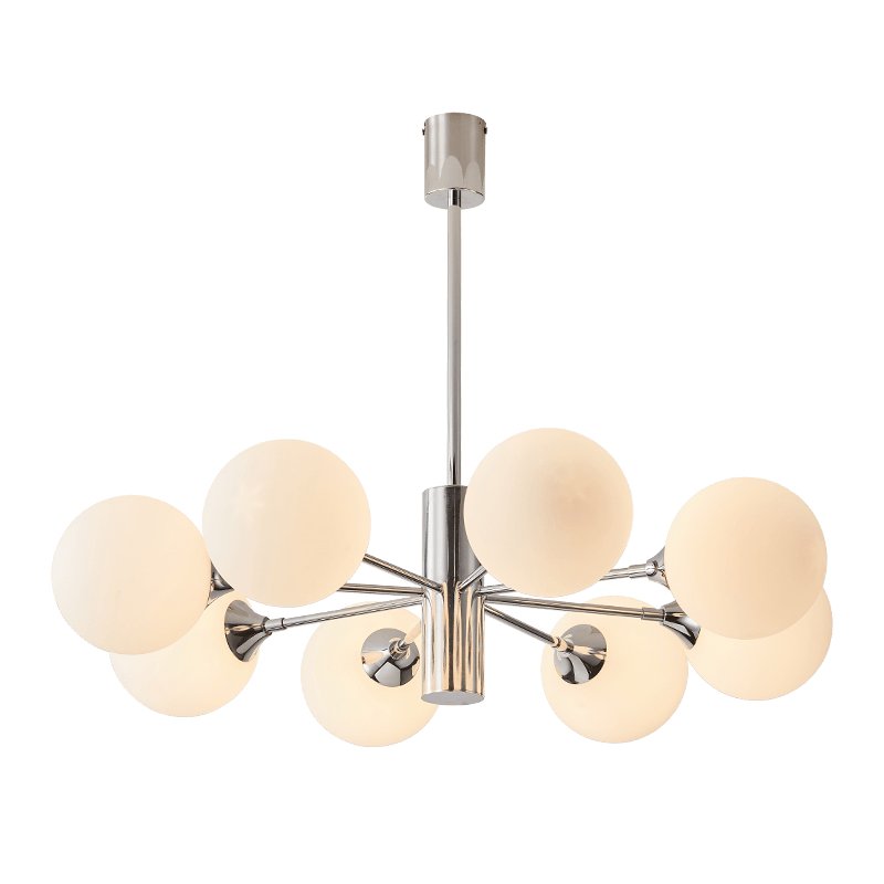 Lustra Chandelier Chrome Glass Globe - Letslighting
