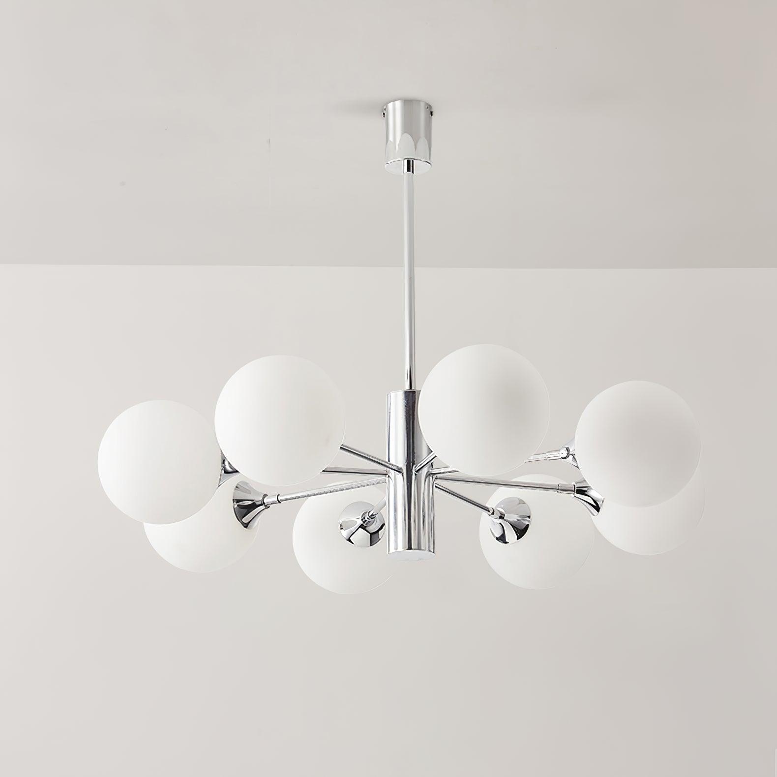 Lustra Chandelier Chrome Glass Globe - Letslighting