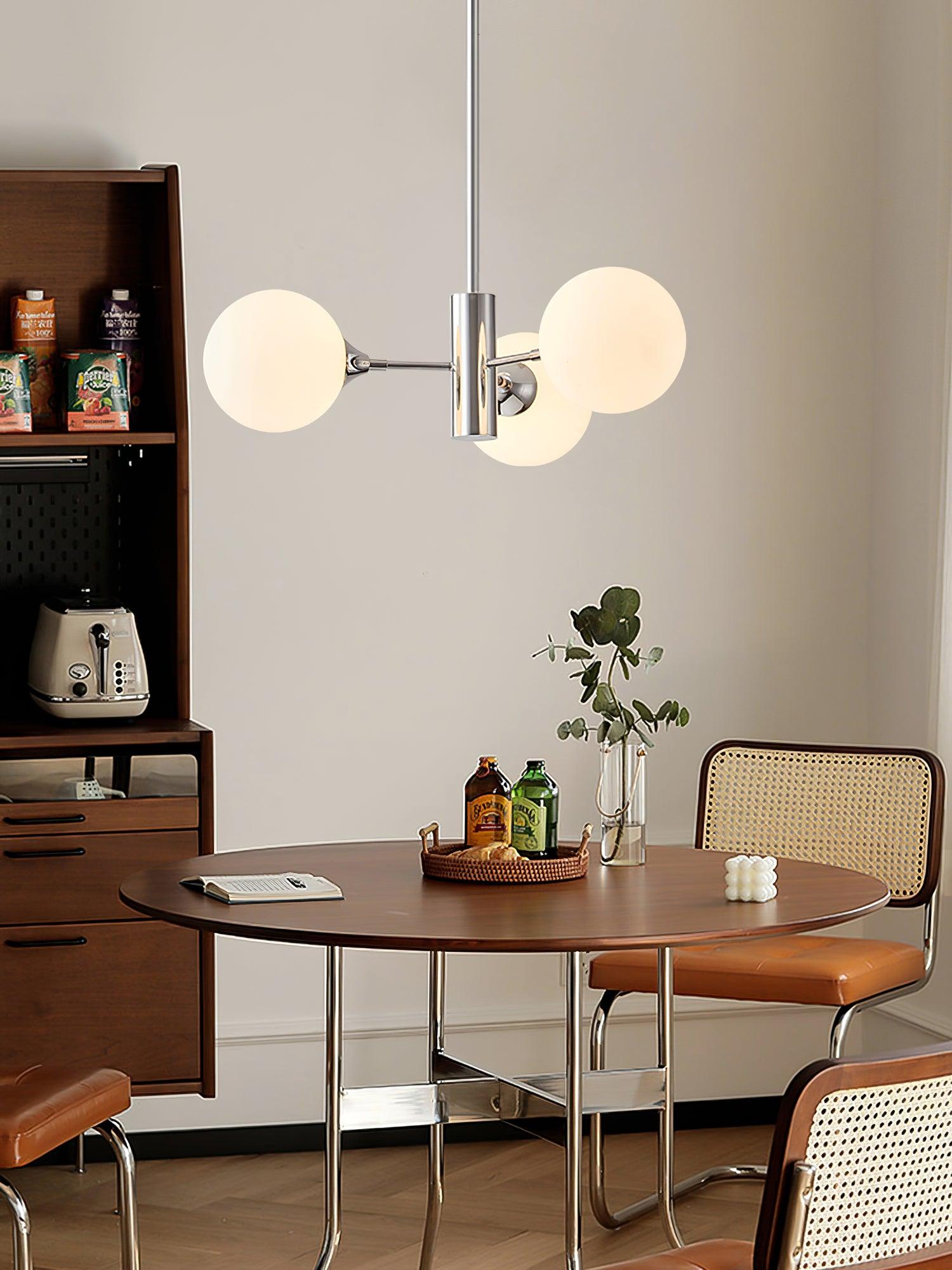 Lustra Chandelier Chrome Glass Globe - Letslighting