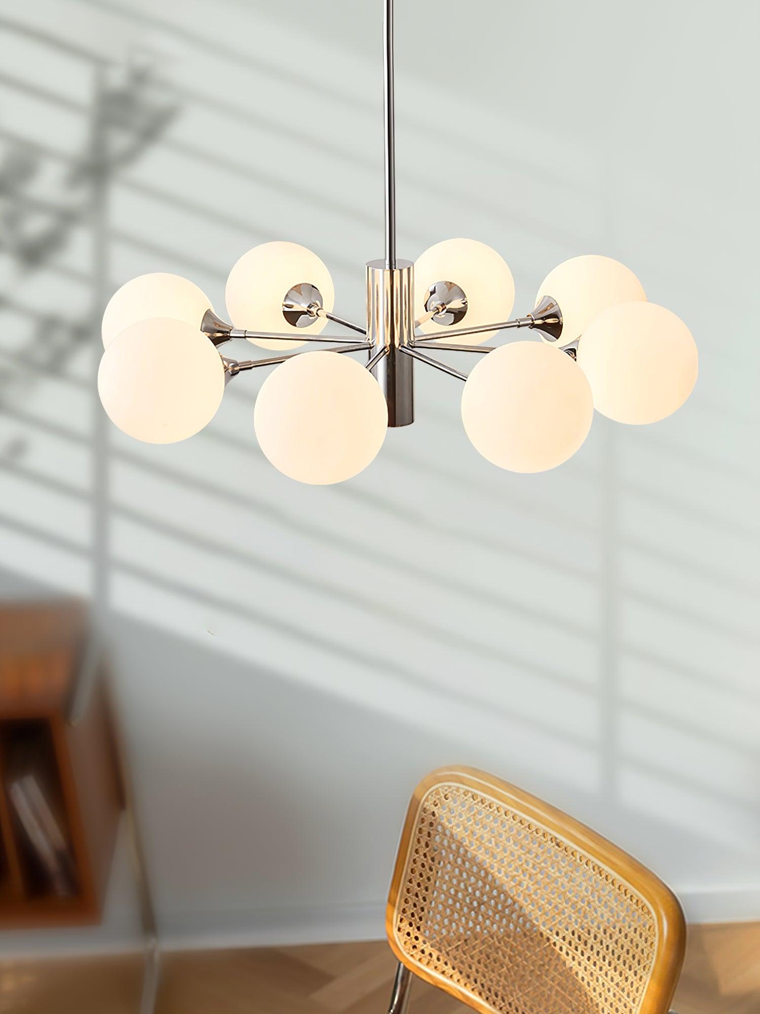 Lustra Chandelier Chrome Glass Globe - Letslighting