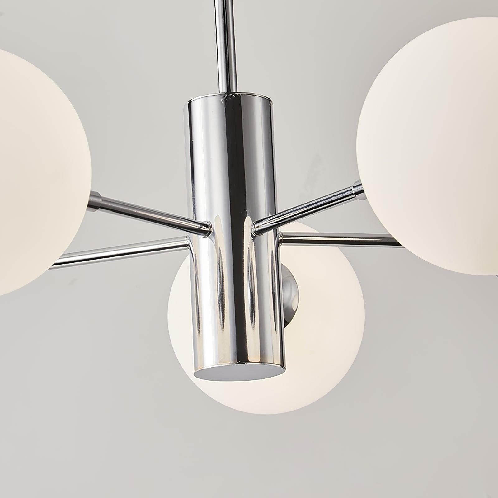 Lustra Chandelier Chrome Glass Globe - Letslighting