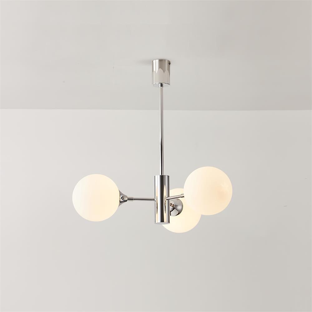 Lustra Chandelier Chrome Glass Globe - Letslighting