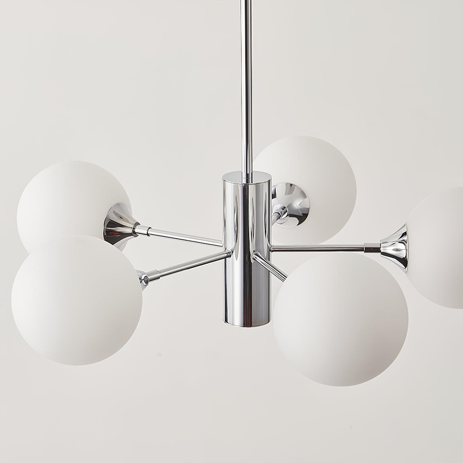 Lustra Chandelier Chrome Glass Globe - Letslighting