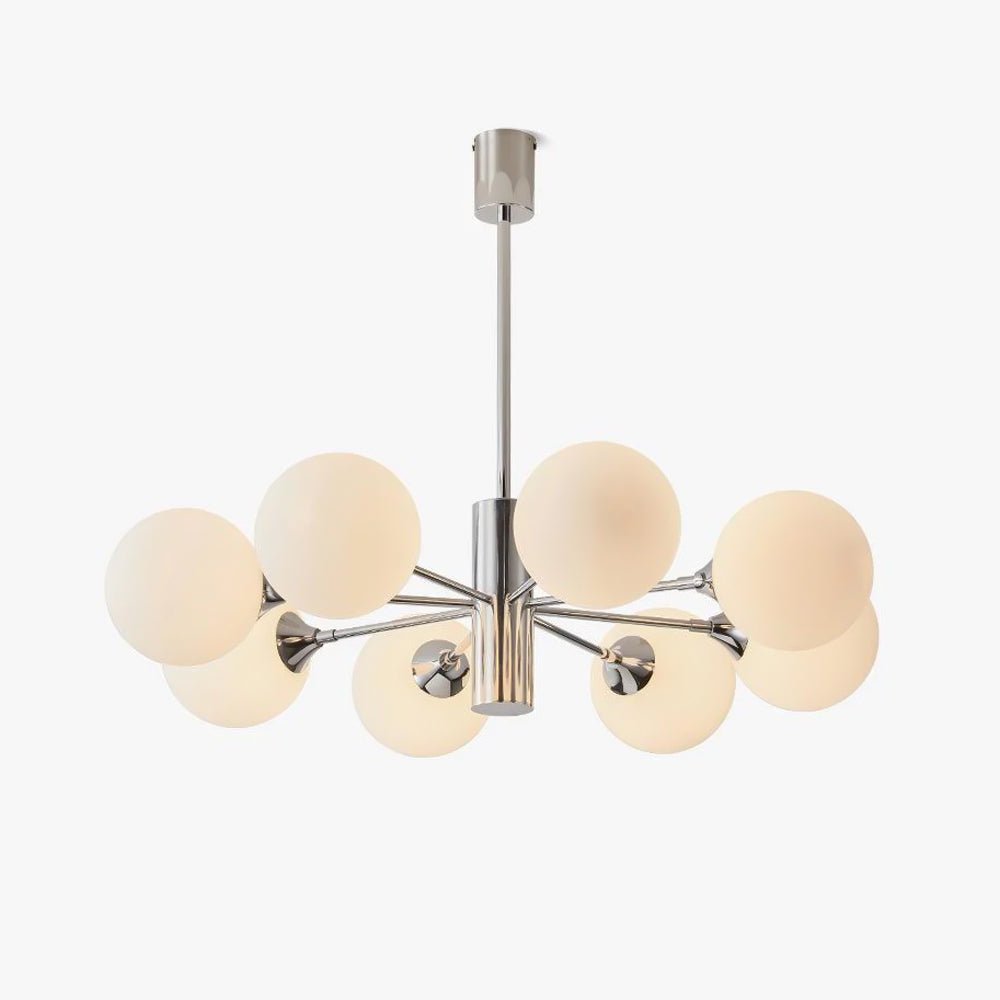 Lustra Chandelier Chrome Glass Globe - Letslighting