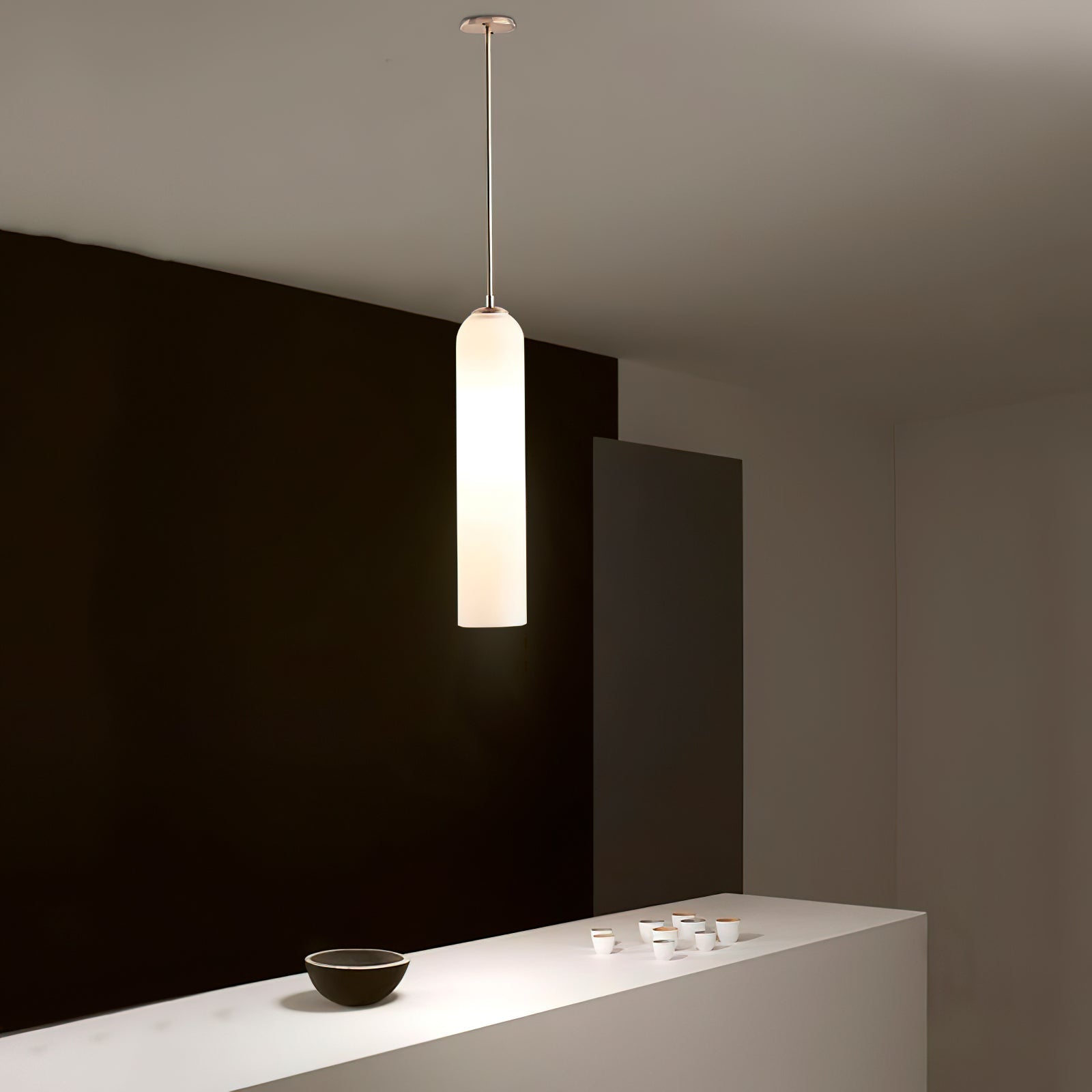 Valentina Long Tube Glass Pendant Light