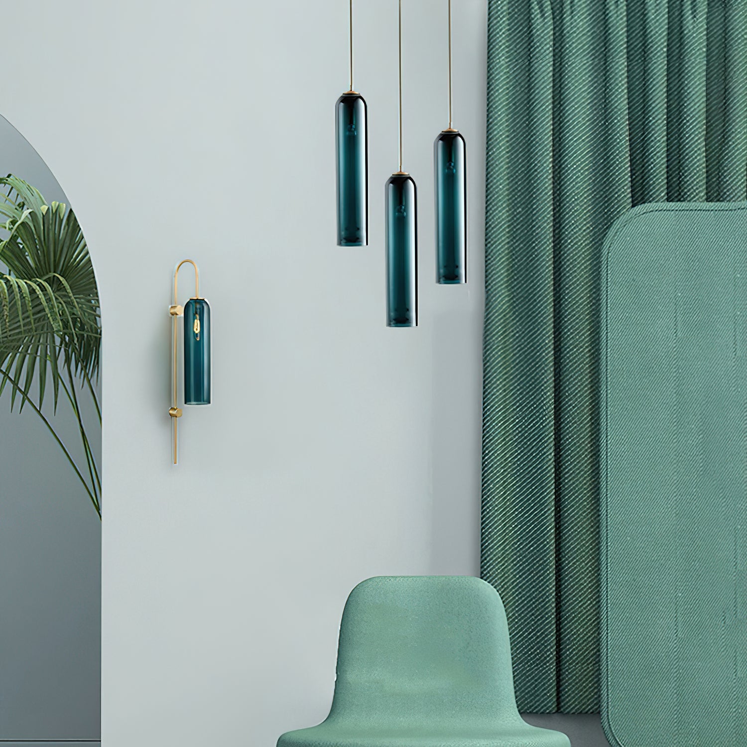 Valentina Long Tube Glass Pendant Light