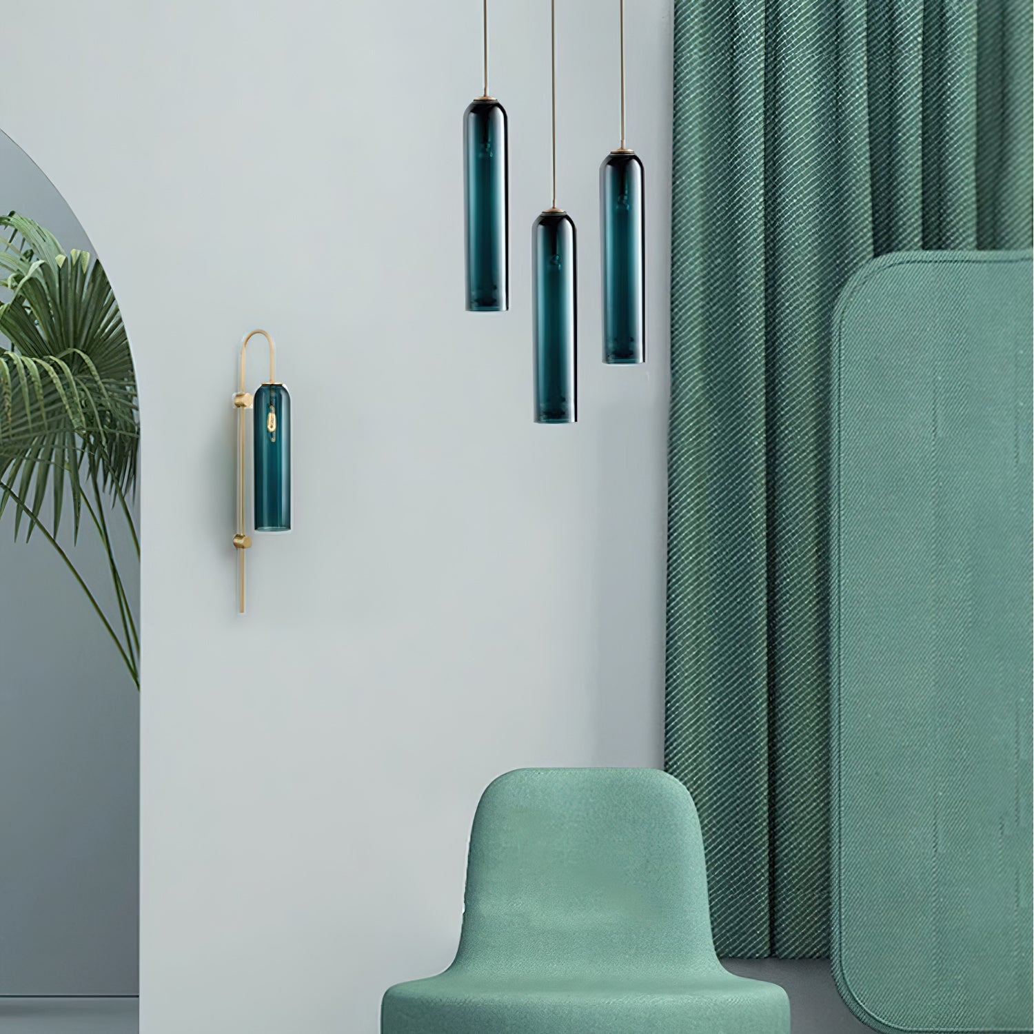 Valentina Long Tube Glass Pendant Light
