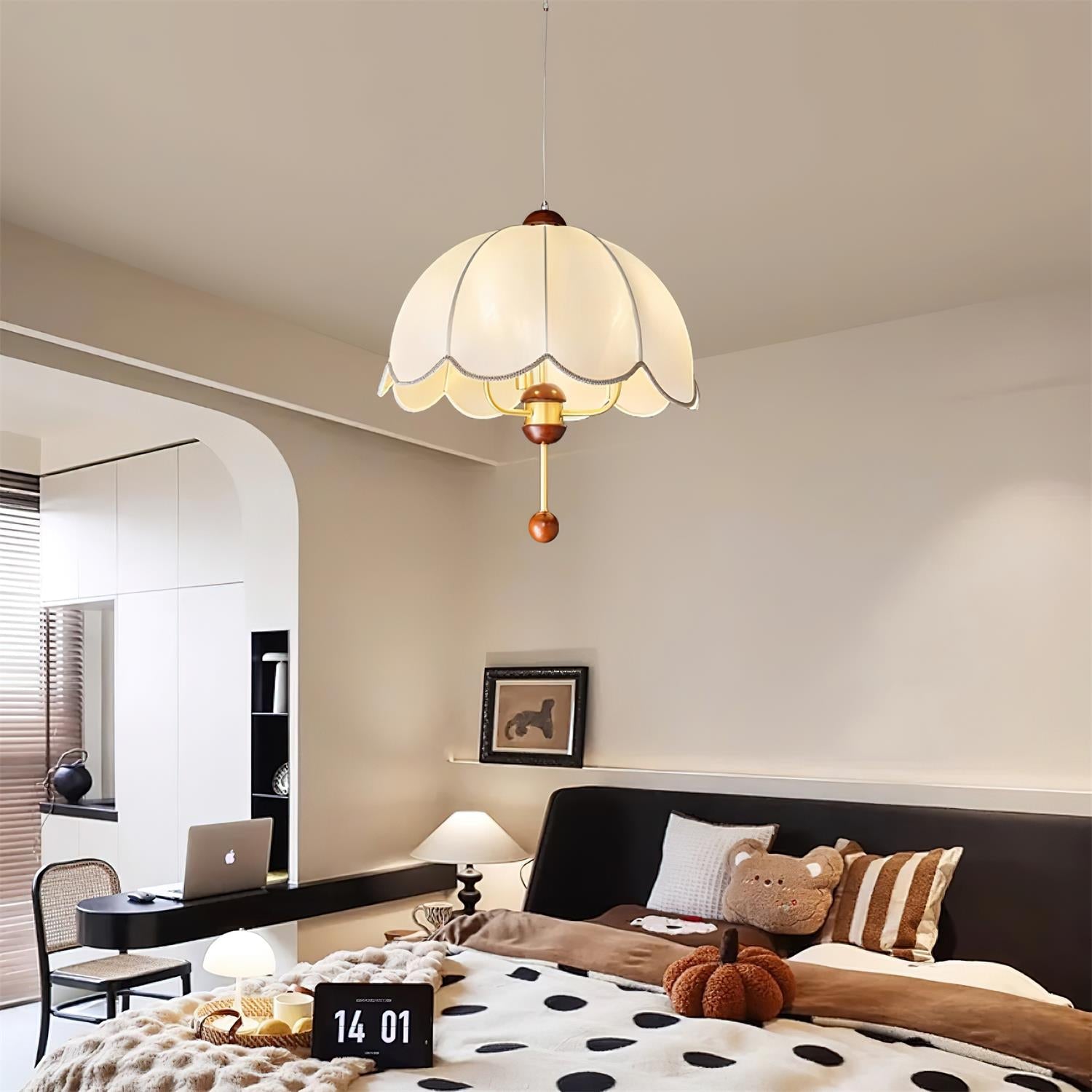 Lonzo Pendant Lamp Fabric Dome - Letslighting