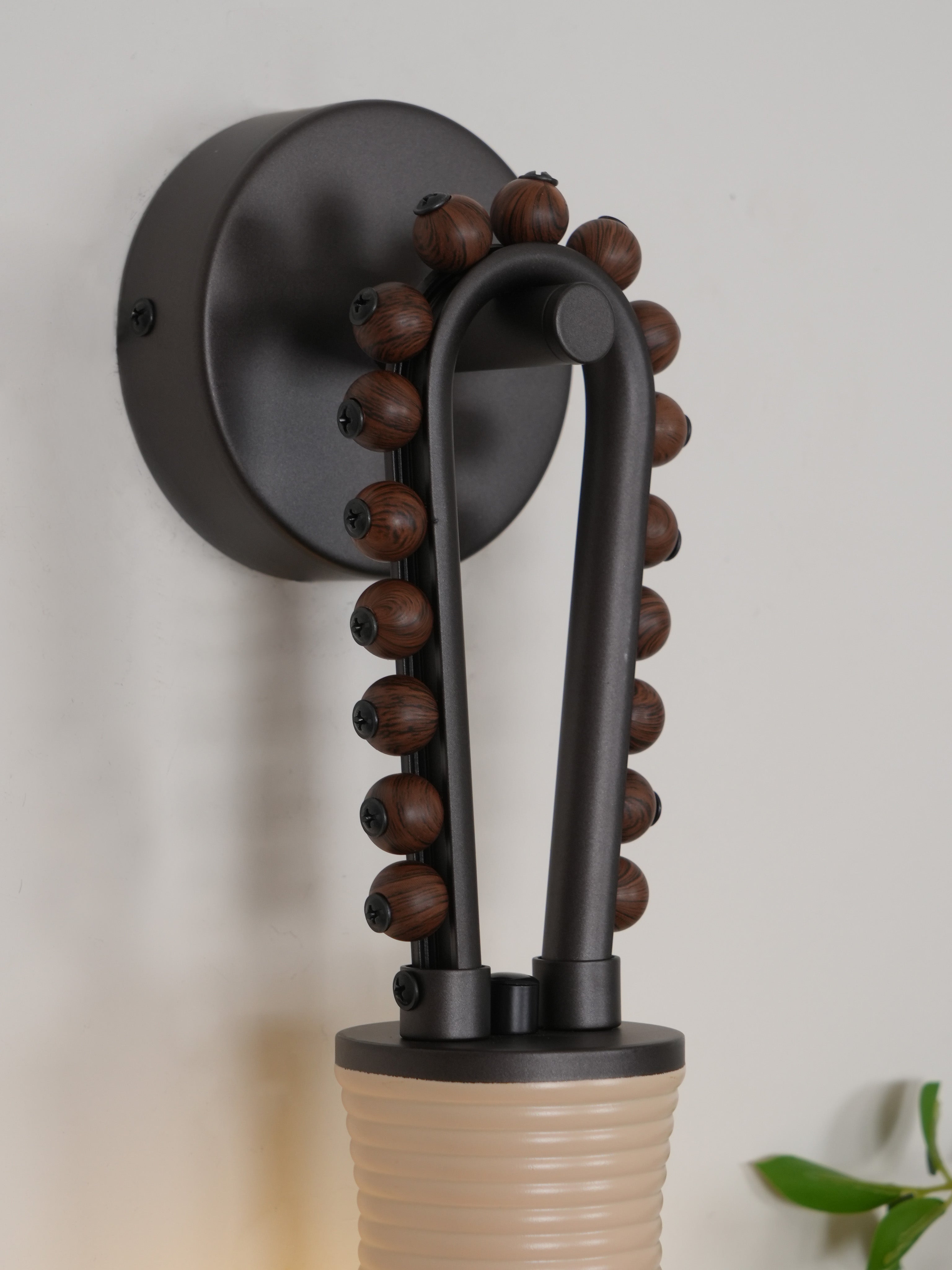 Sytala Premium Art Walnut Glass Wall Lamp - Letslighting