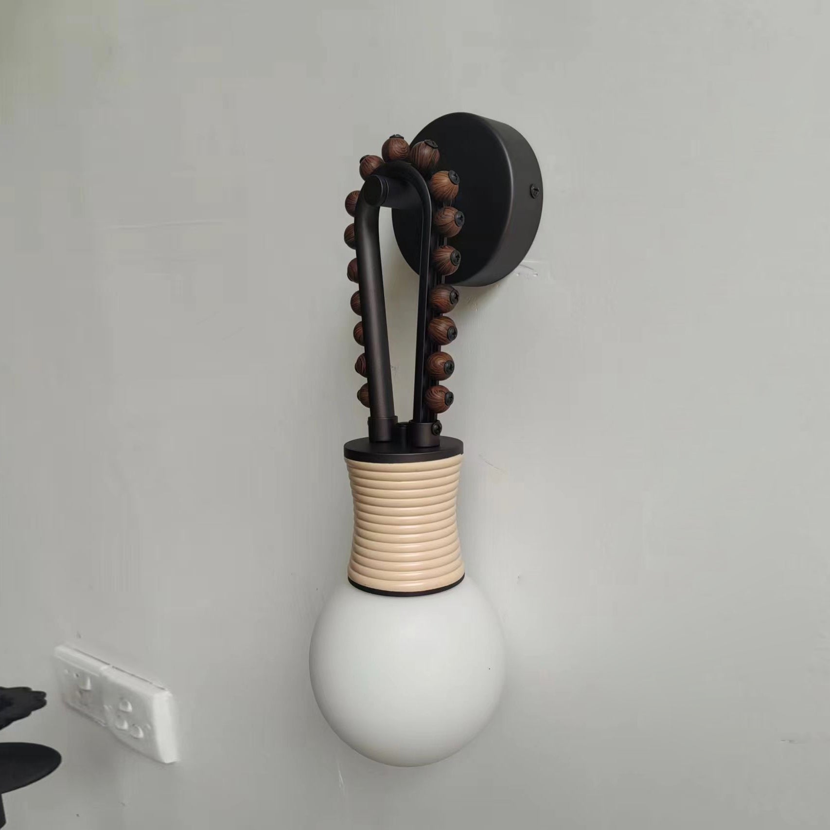 Sytala Premium Art Walnut Glass Wall Lamp - Letslighting
