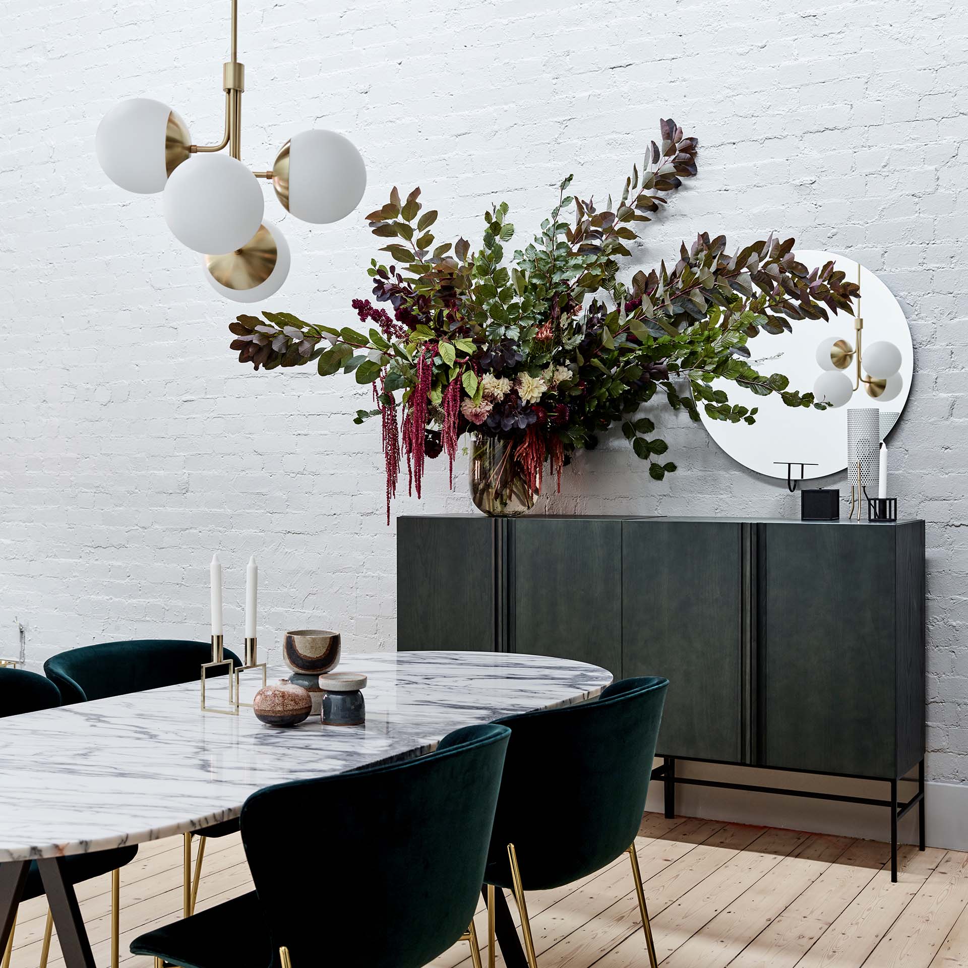 Uzorus Art Bouquet Velvet Green Glass Chandelier - Letslighting