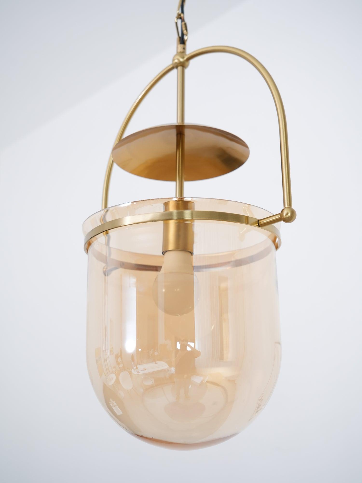 Lustra Pendant Lamp Glass Brass Vintage for Living Room - Letslighting