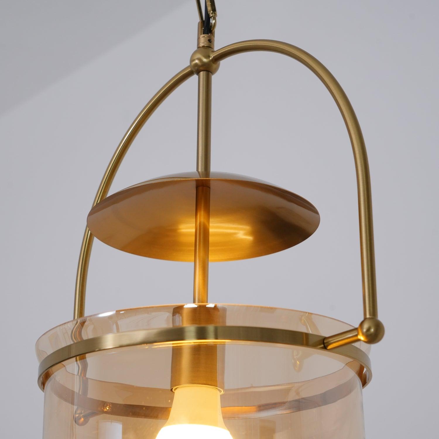Lustra Pendant Lamp Glass Brass Vintage for Living Room - Letslighting