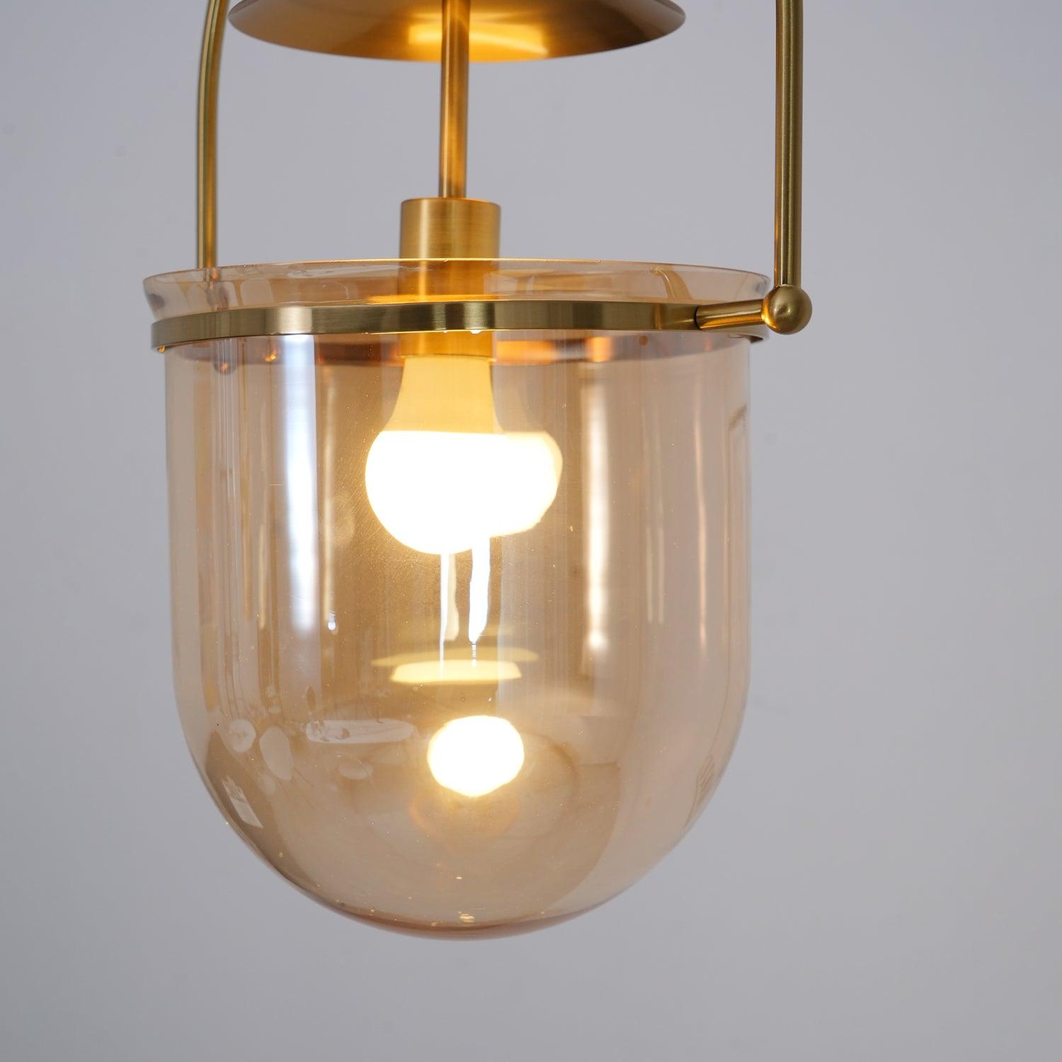 Lustra Pendant Lamp Glass Brass Vintage for Living Room - Letslighting