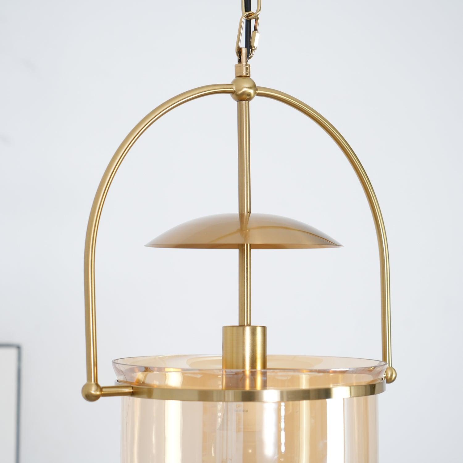 Lustra Pendant Lamp Glass Brass Vintage for Living Room - Letslighting
