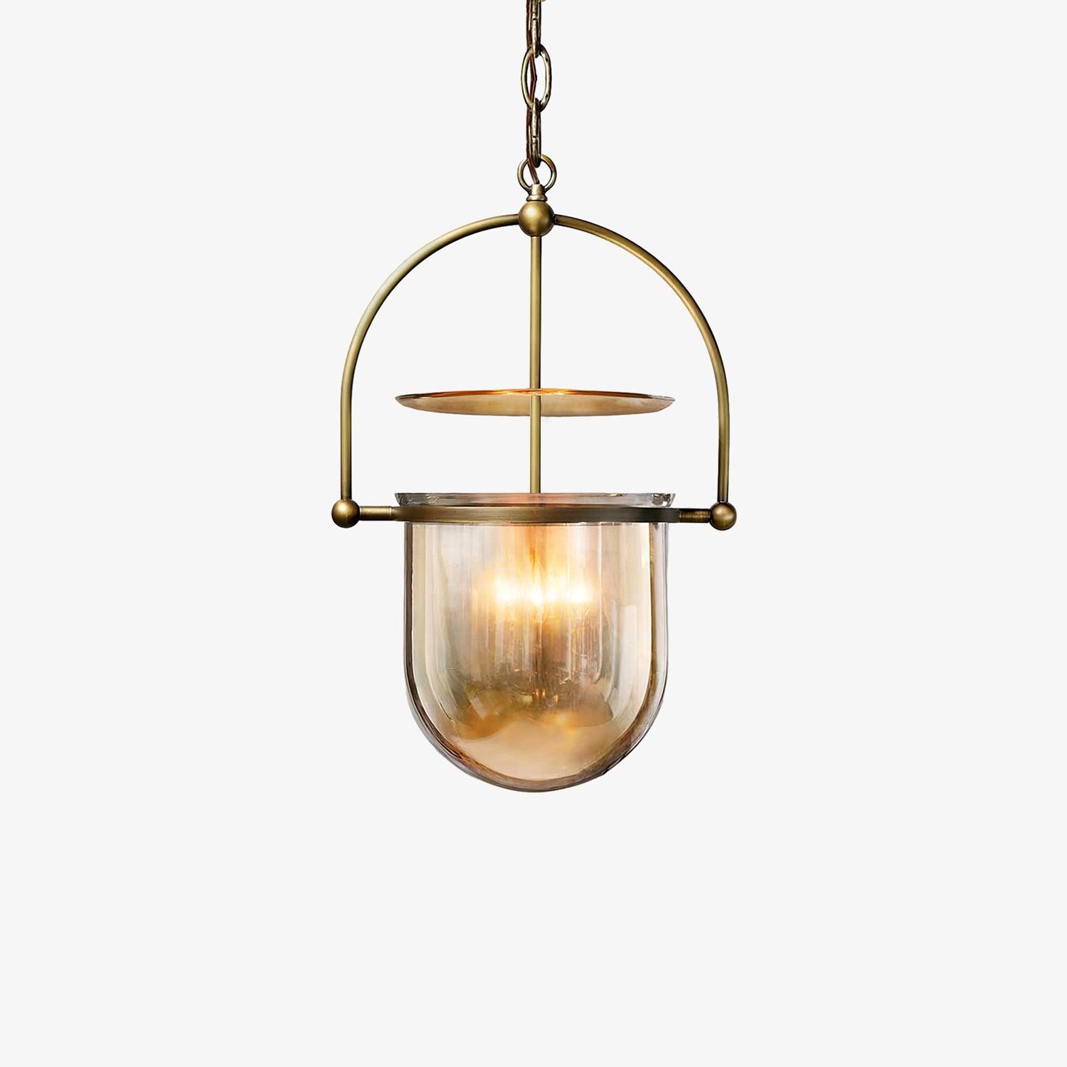 Lustra Pendant Lamp Glass Brass Vintage for Living Room - Letslighting